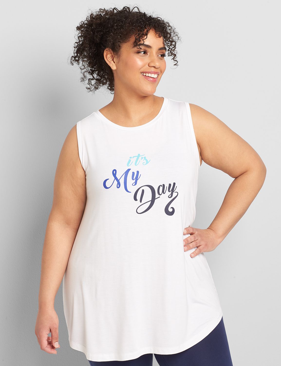 Sleeveless Crew Neck V Back Tank S 1120851:PANTONE Night Sky:34/36 Product Image 1