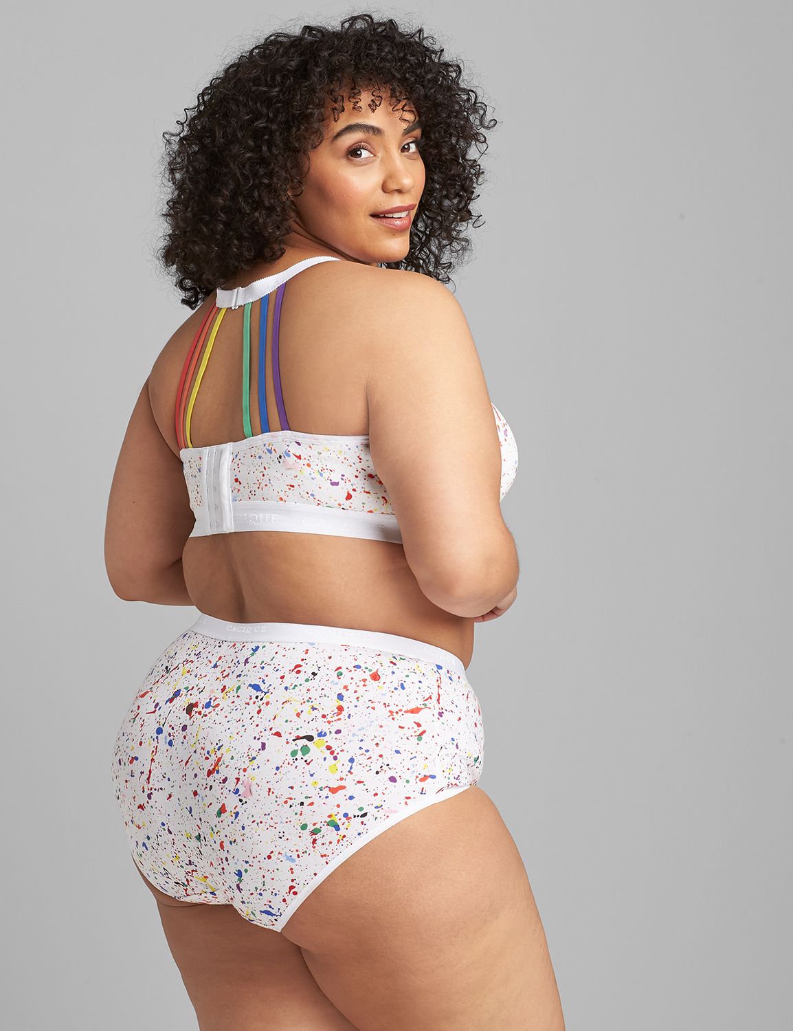 Cotton Unlined No-Wire Full Coverage Bra With Rainbow