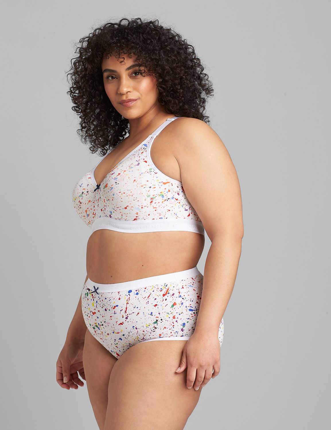 Cotton UL No-Wire Rainbow Strappy Back 1121423 F:Splatter_BrightWhite_CSU21865:40C Product Image 3