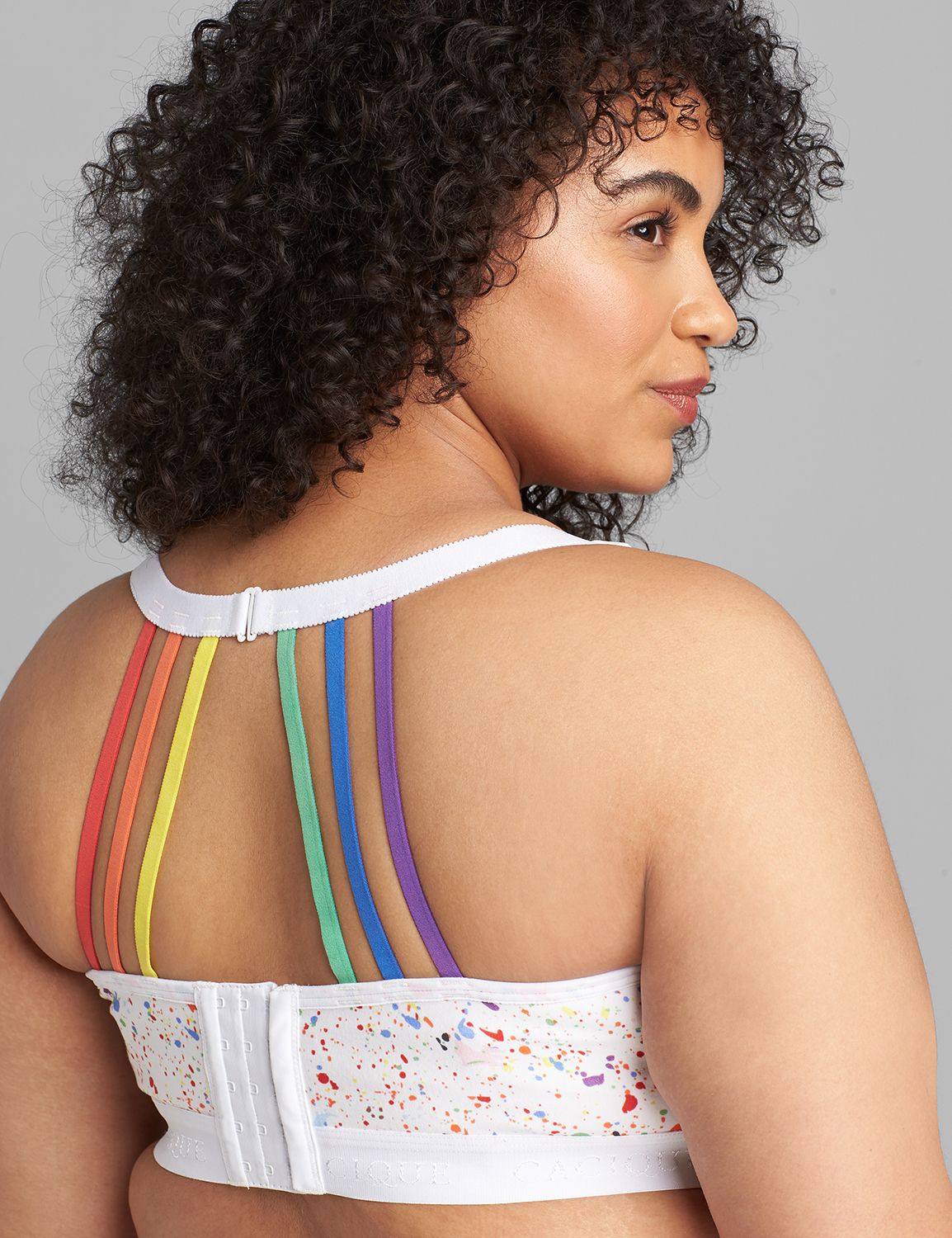 Cotton Unlined No-Wire Full Coverage Bra With Rainbow