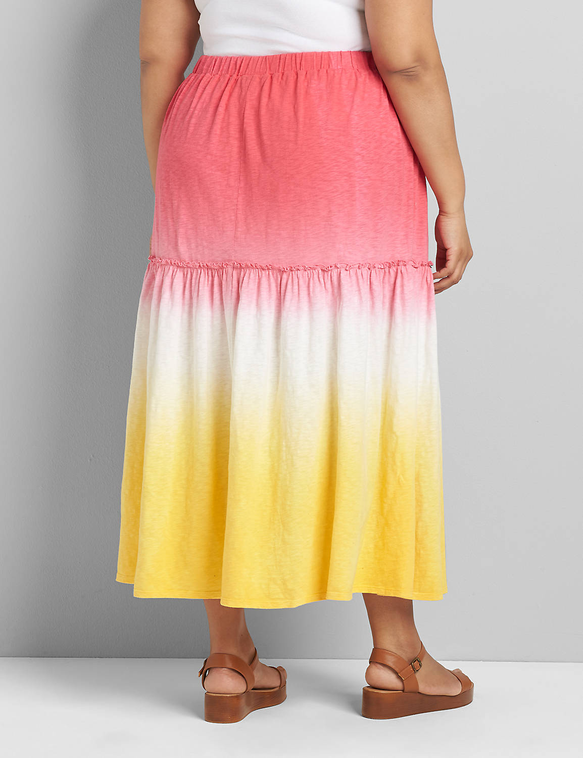 Two tone Dip Dyed  Maxi Skirt 1120089:PANTONE Azalea:26/28 Product Image 2