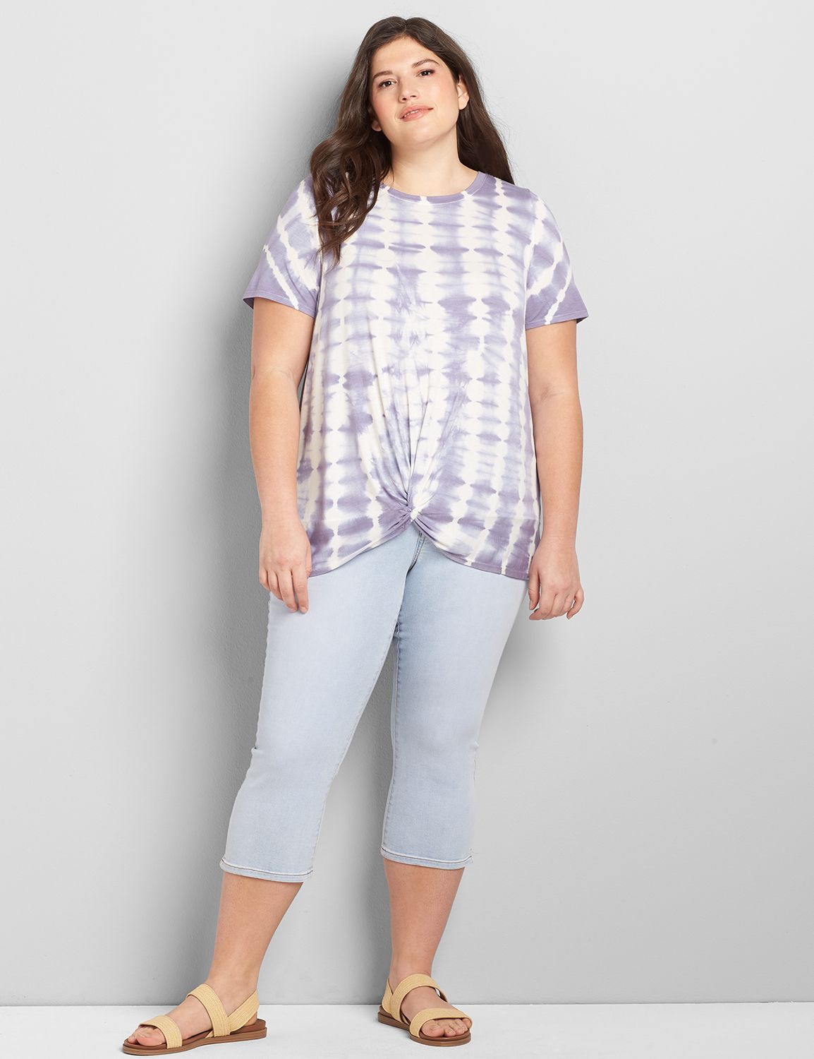 Twist-Hem Crew-Neck Top Product Image 3