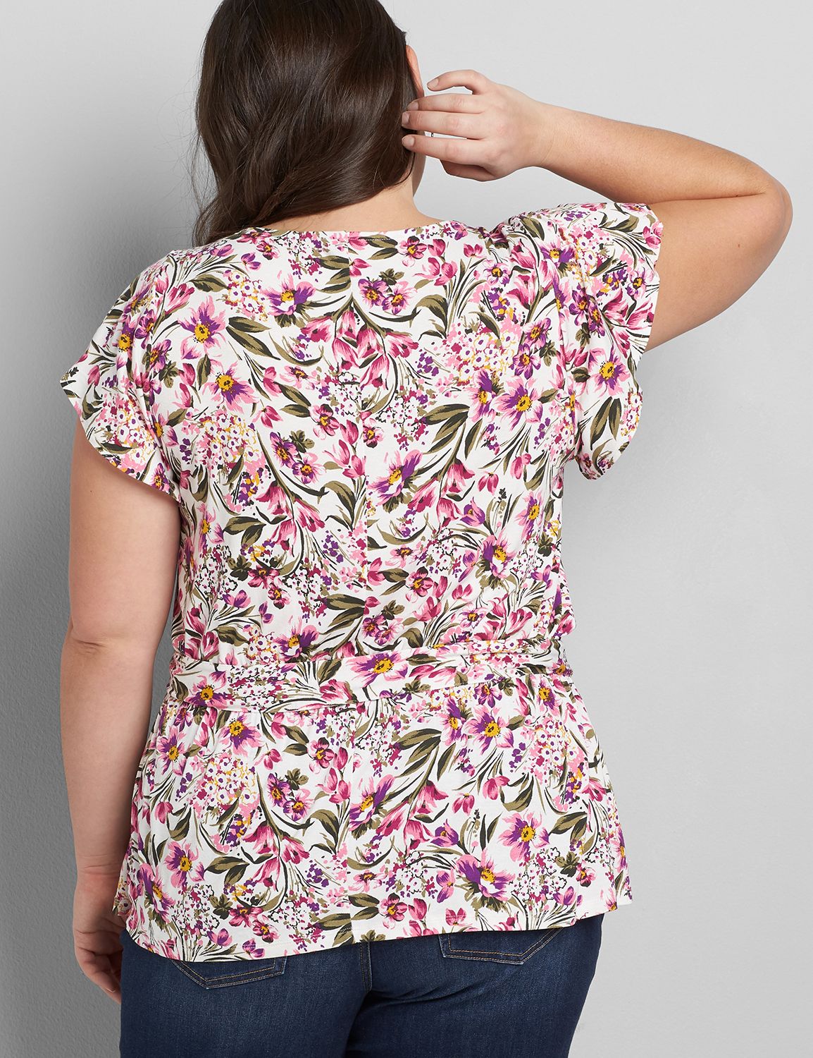 Flutter-Sleeve Belted Top Product Image 2
