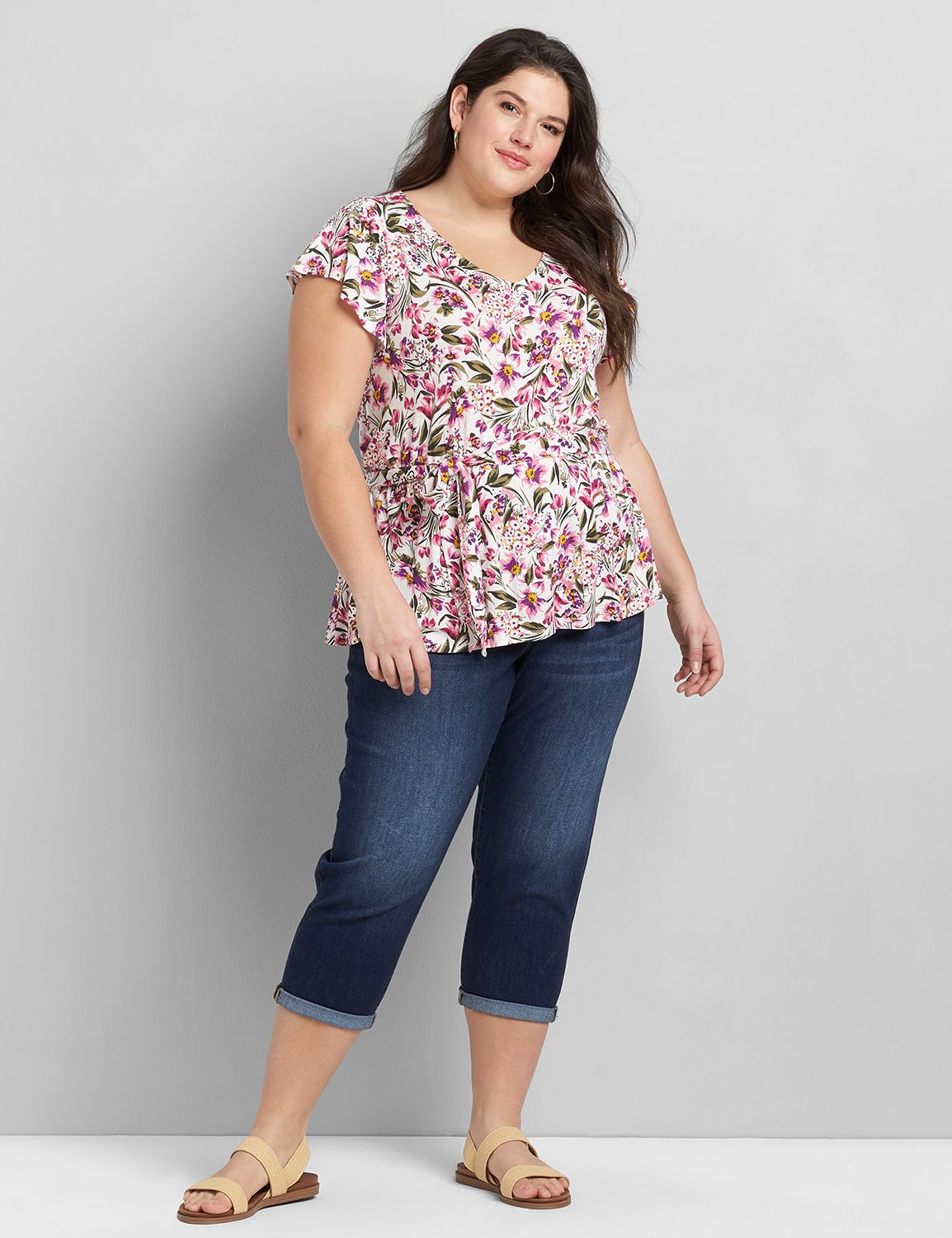 Flutter-Sleeve Belted Top Product Image 3