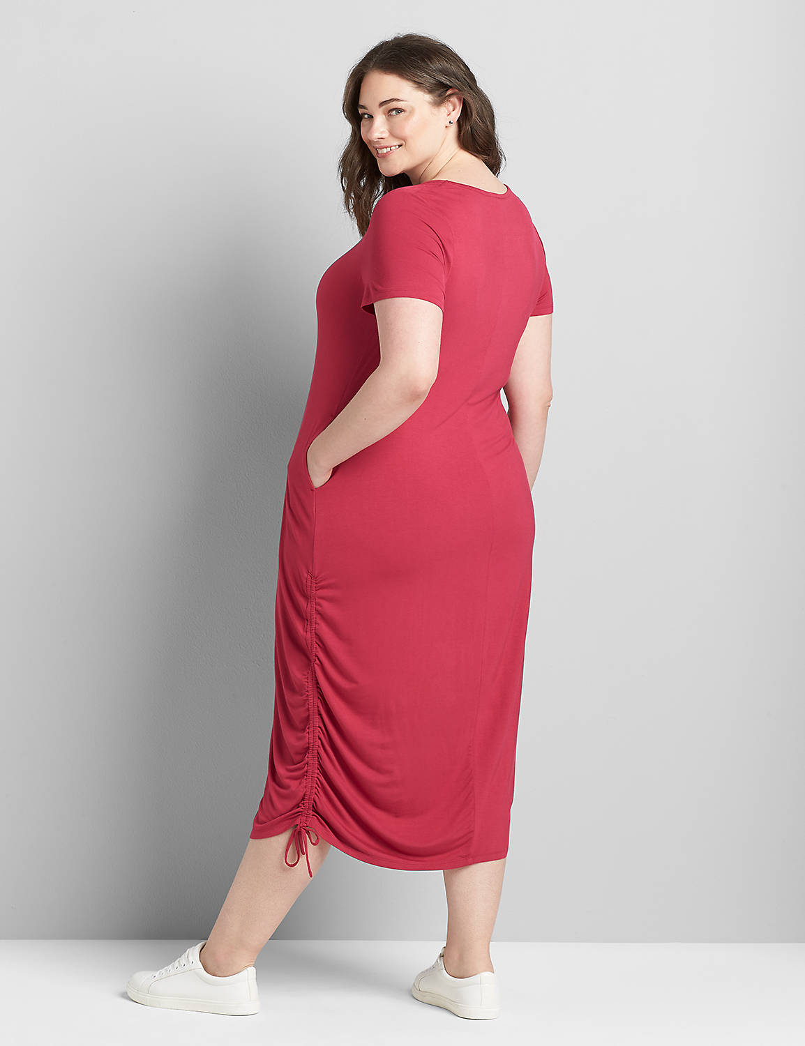 Ruched Side Midi Dress Product Image 2