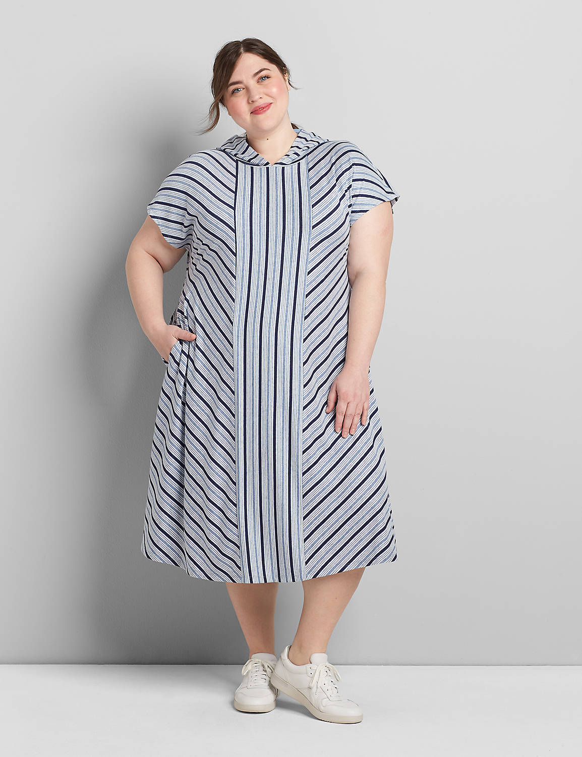 LIVI Striped Hooded Dress Product Image 1