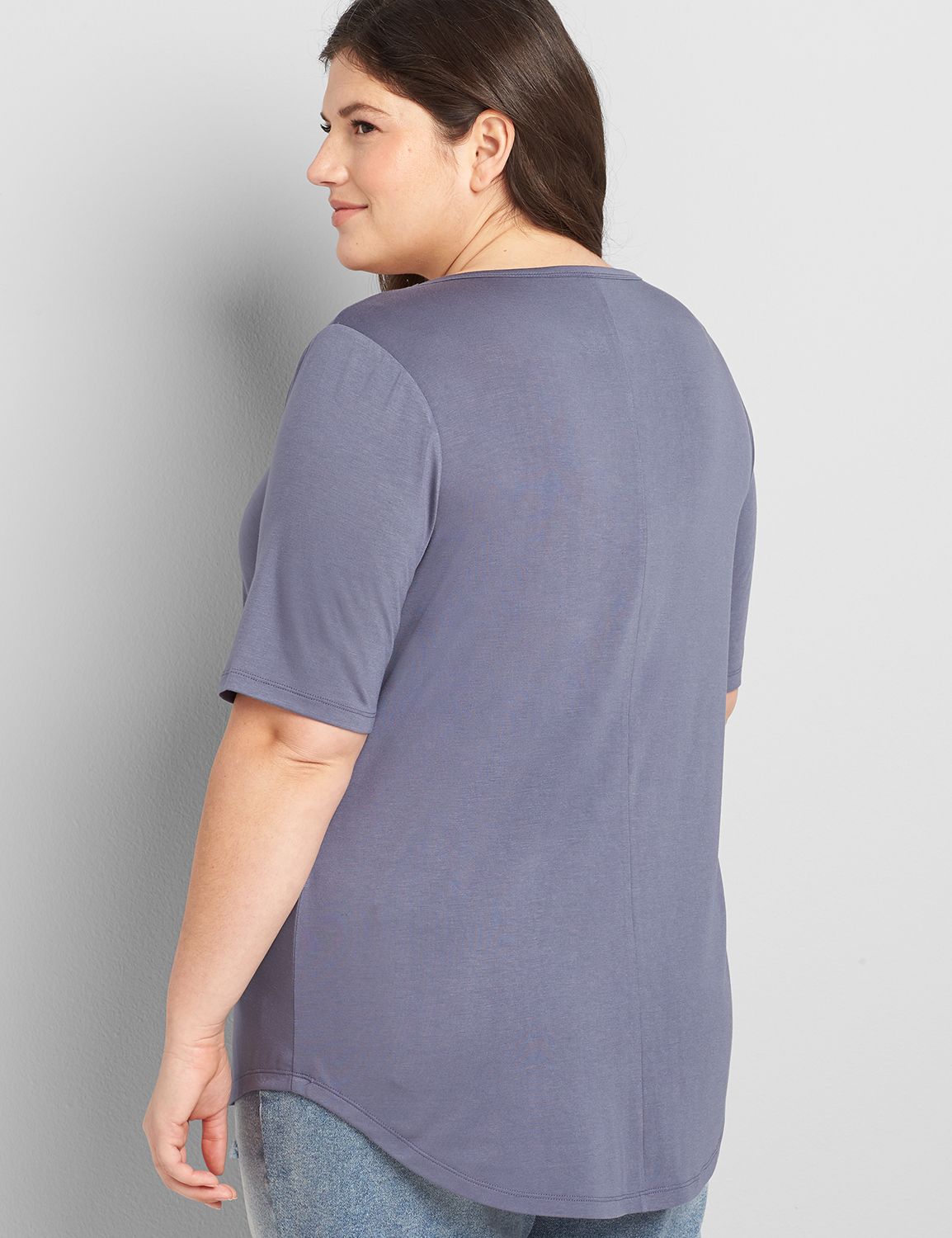 Perfect Sleeve Curved-Hem Tee