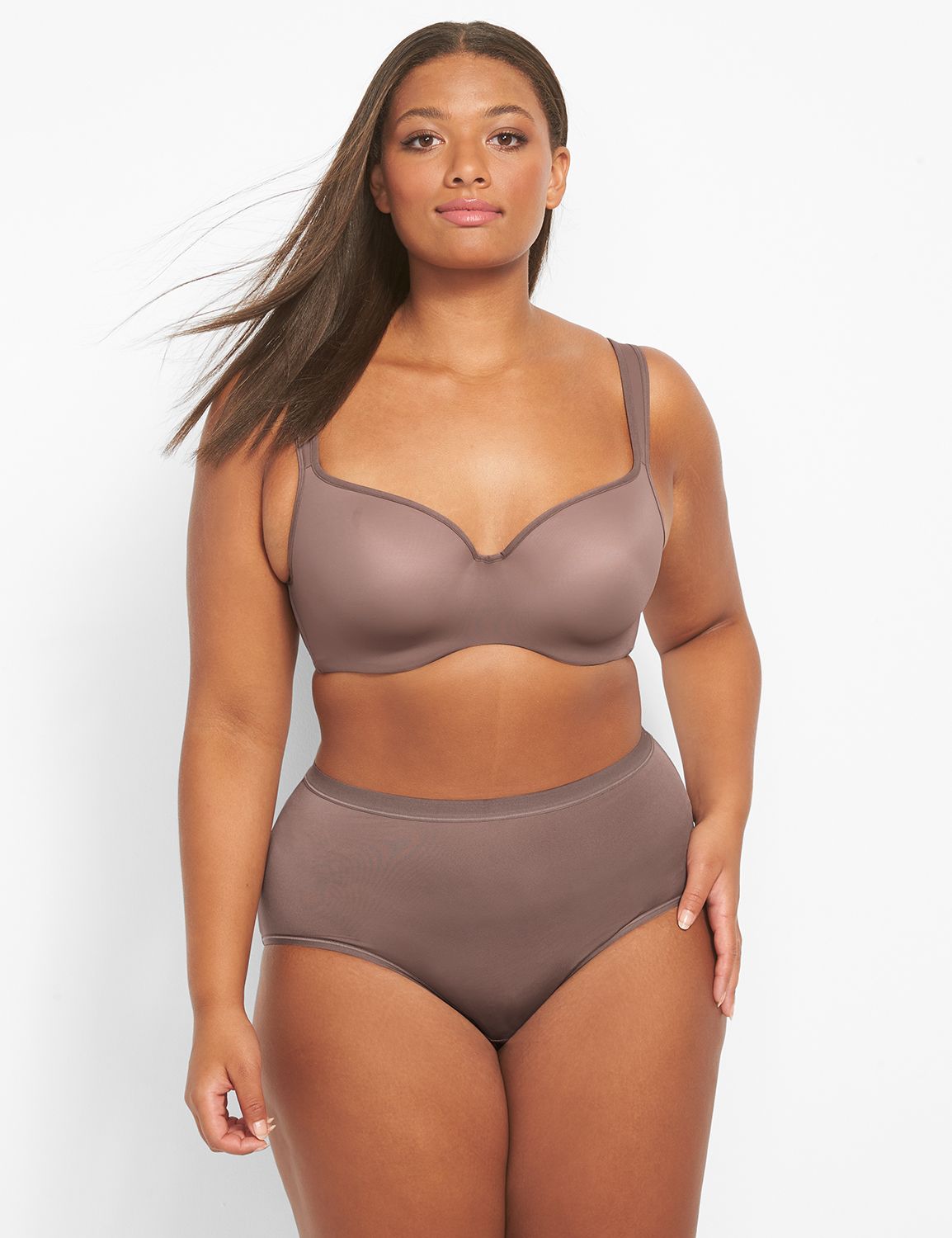 Smooth Lightly Lined Balconette 1093311-S:PANTONE Deep Taupe:38DD