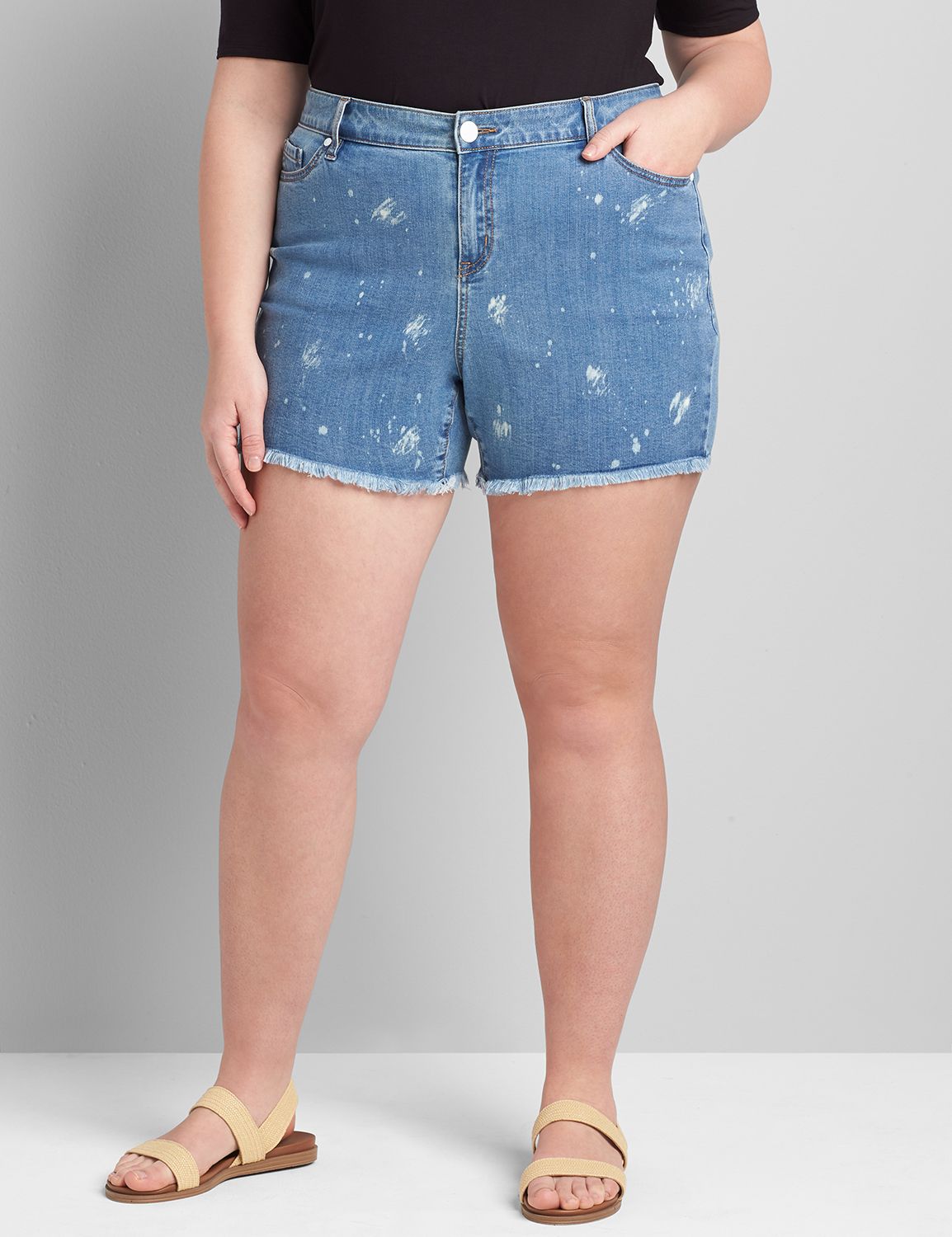 DENIM BOYFRIEND SHORT RODEO WASH LYCRA BEAUTY 1121886:Medium Denim:24 Product Image 1