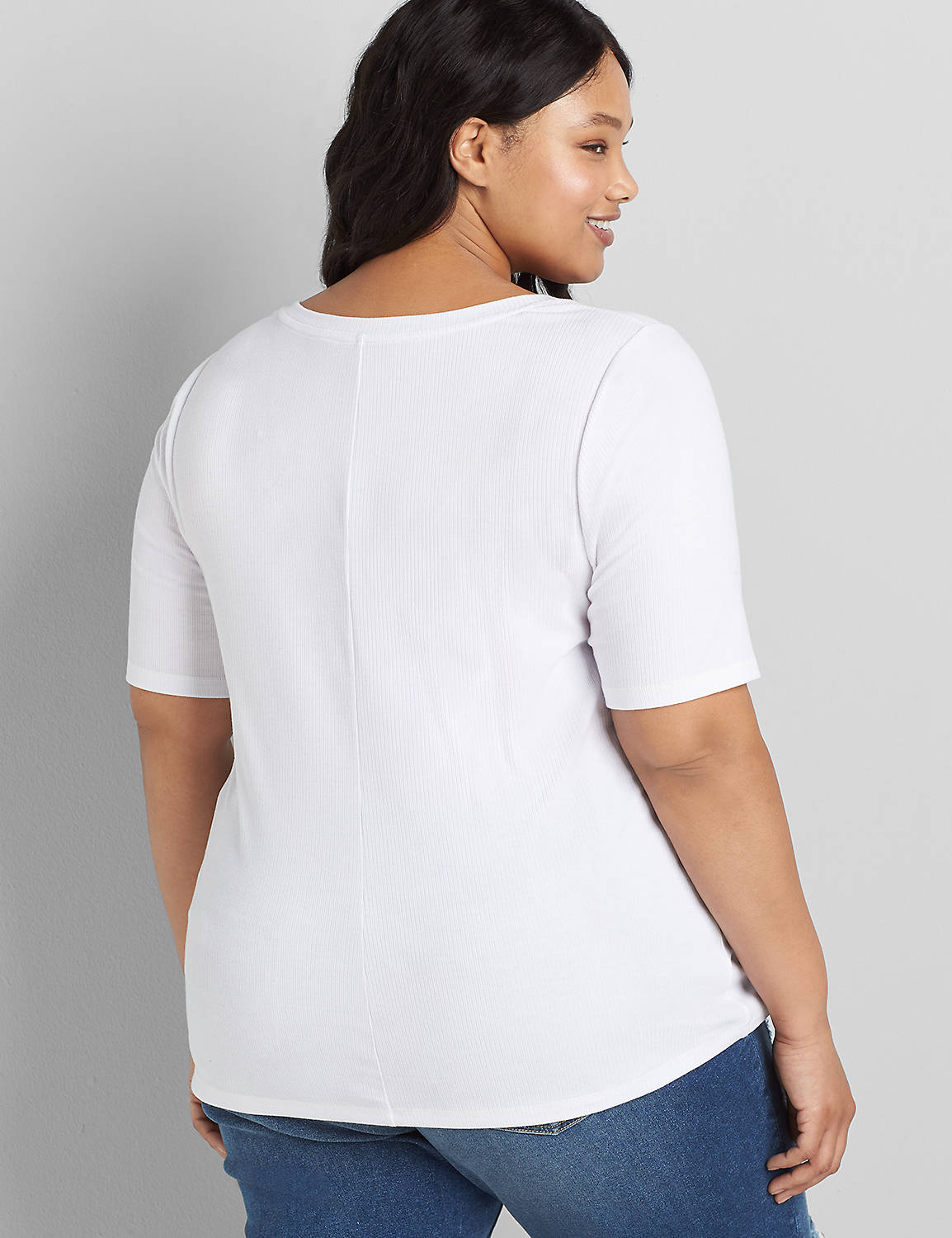 Perfect Sleeve Ribbed Top With Buttons Product Image 2