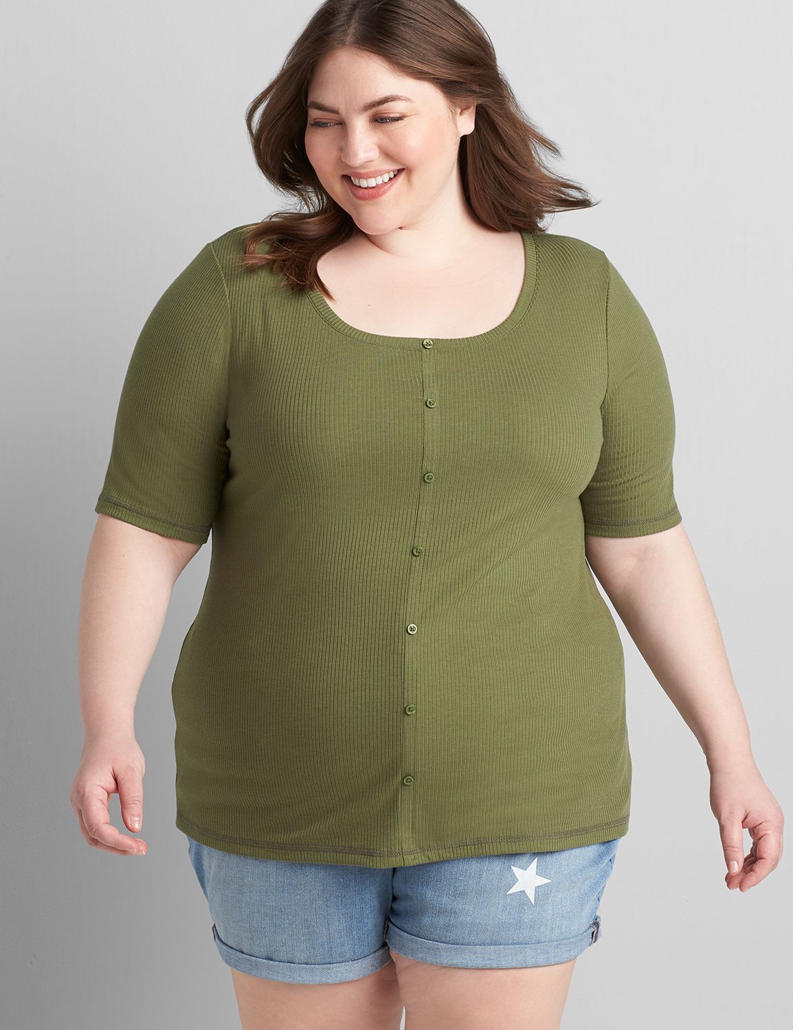 Perfect Sleeve Button-Embellished Top Product Image 1