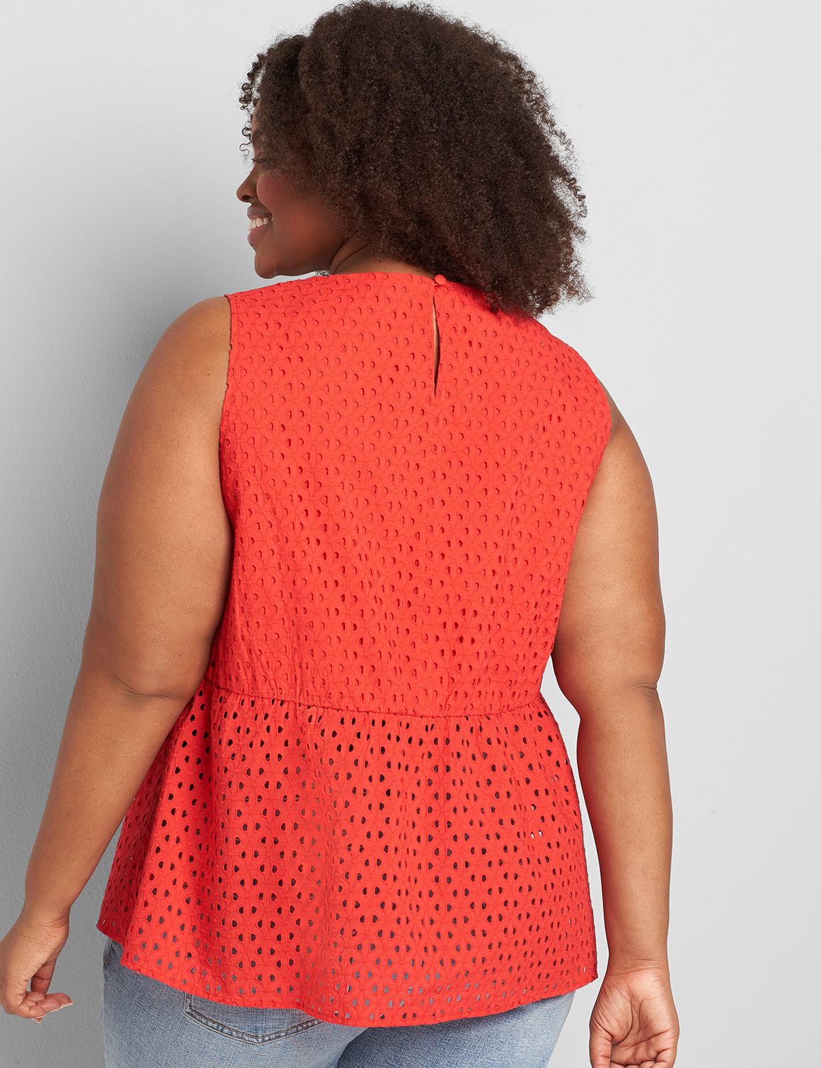 Eyelet Peplum Tank Product Image 2