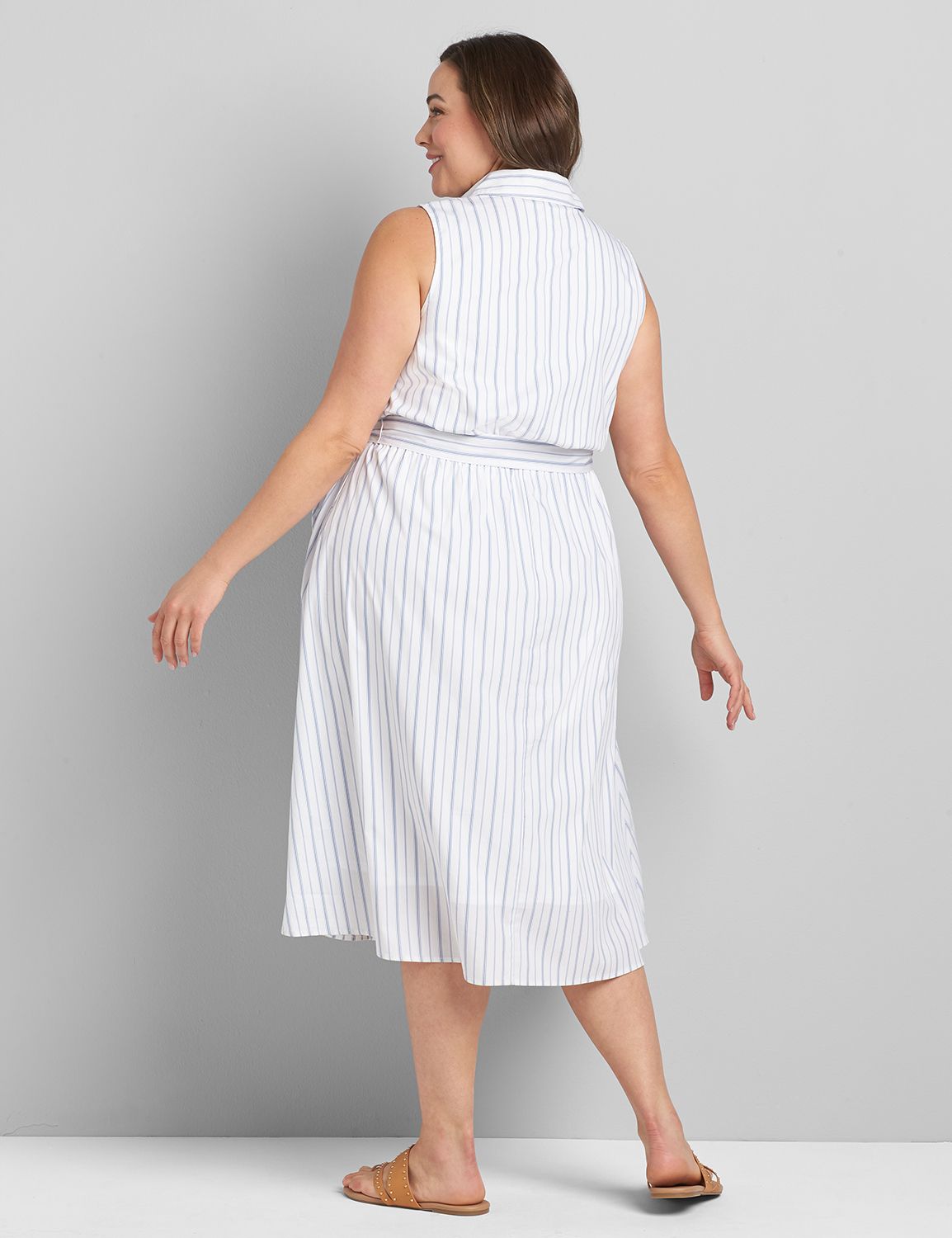 Sleeveless Striped Midi Shirtdress Product Image 2