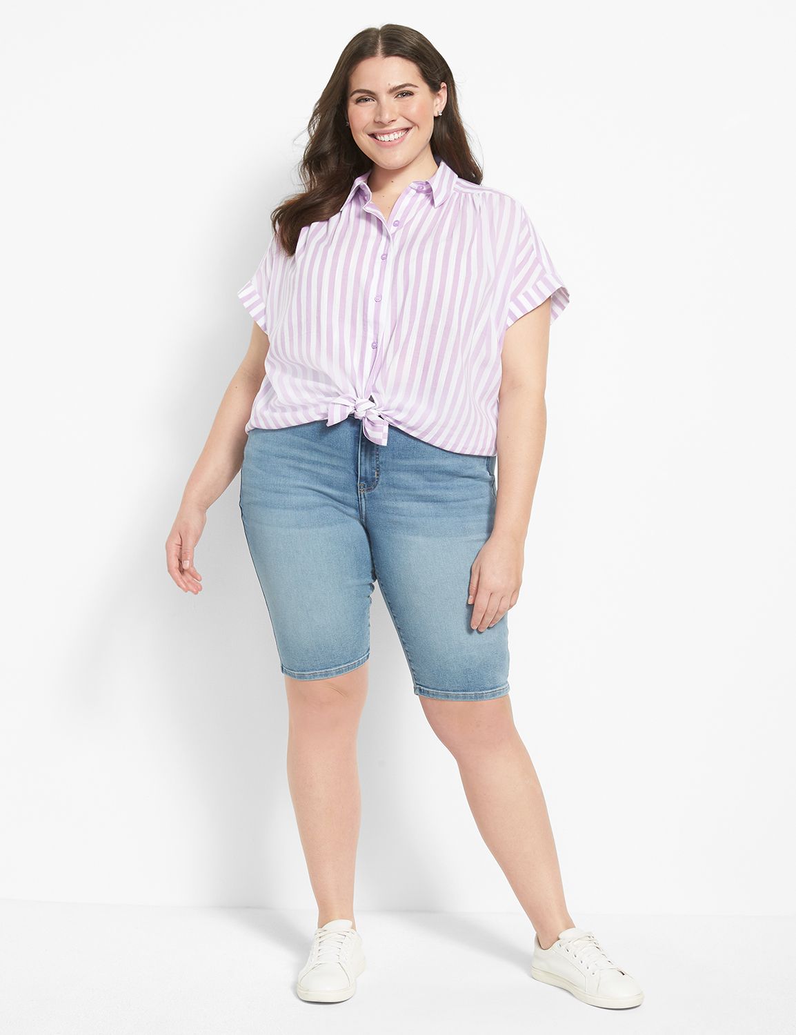 Short Sleeve Tie Hem Button Down 11 Product Image 3