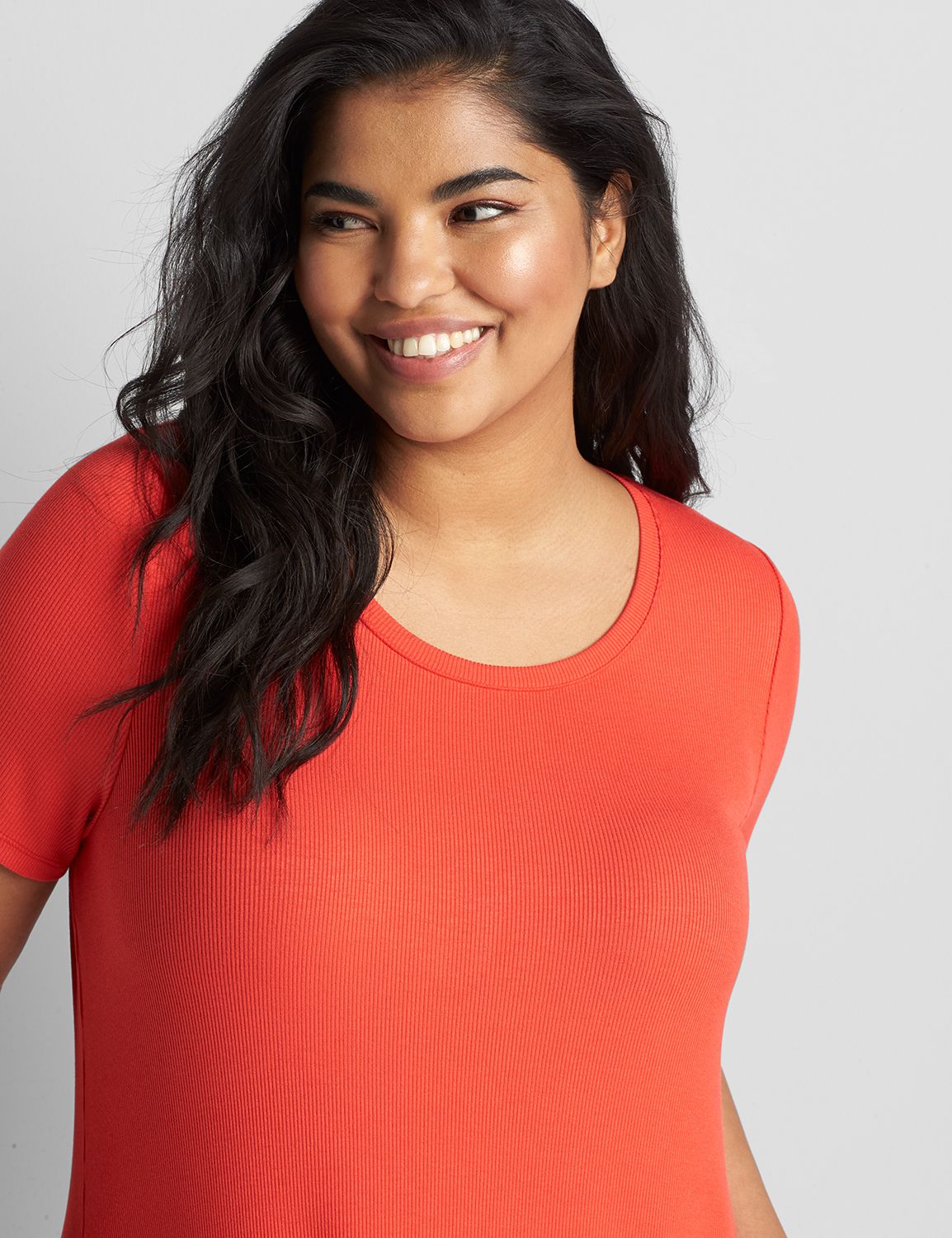 Short Sleeve Open Crew Neck Swing Dress 1119983:PANTONE Flame Scarlet:26/28 Product Image 3