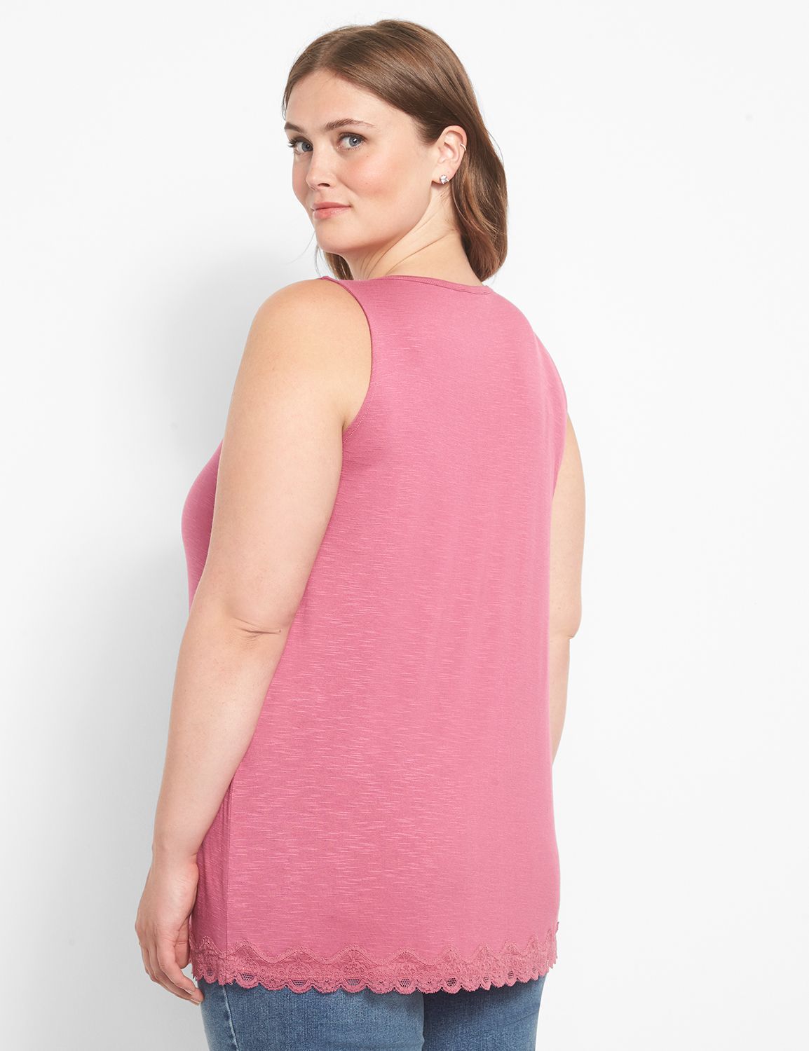 Sleeveless V Neck Straight Hem Lace Product Image 2