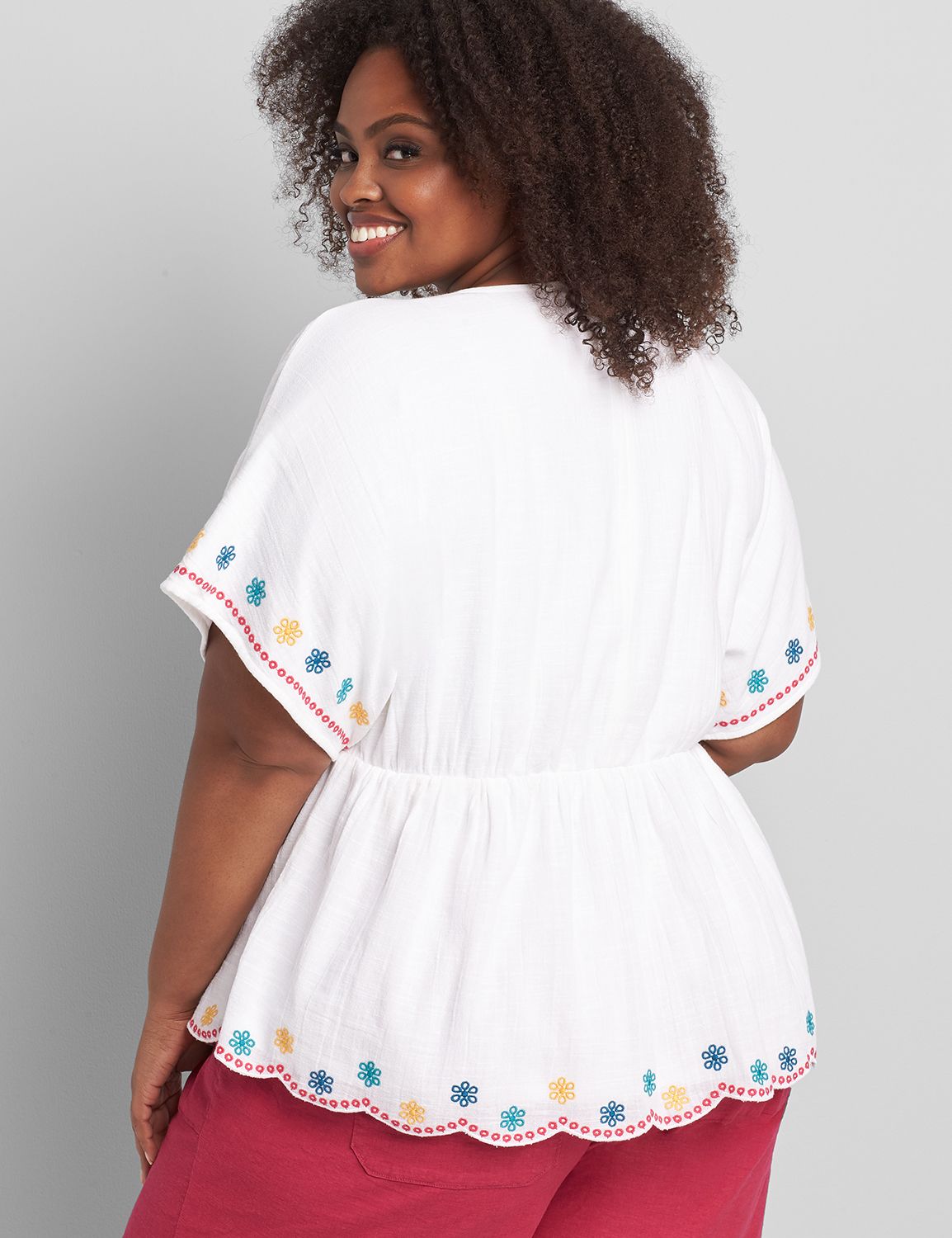 Short Dolman Sleeve Baby Doll 1120562:Ascena White:14 Product Image 2