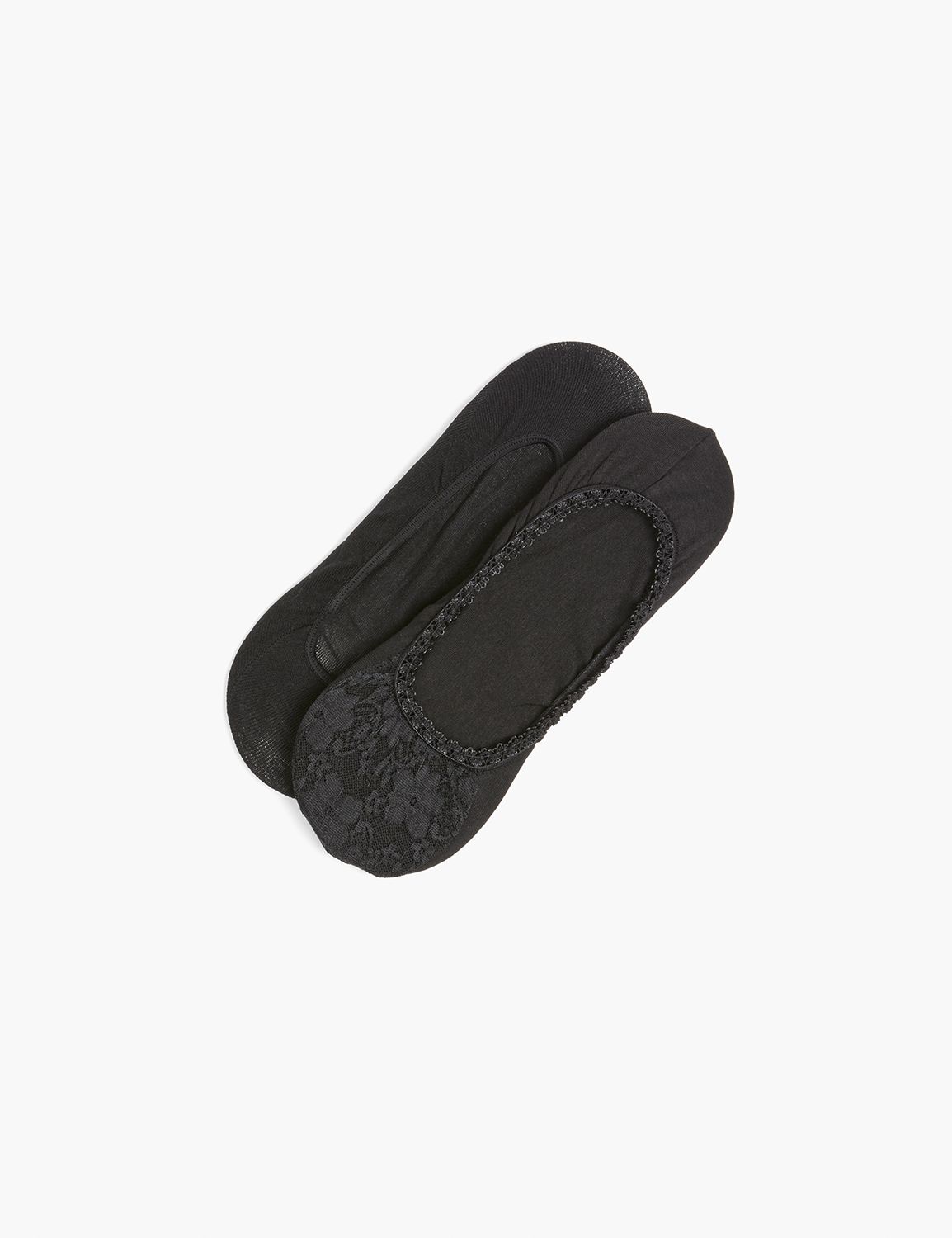 2 Pack Floral Lace/Solid No Show So LaneBryant