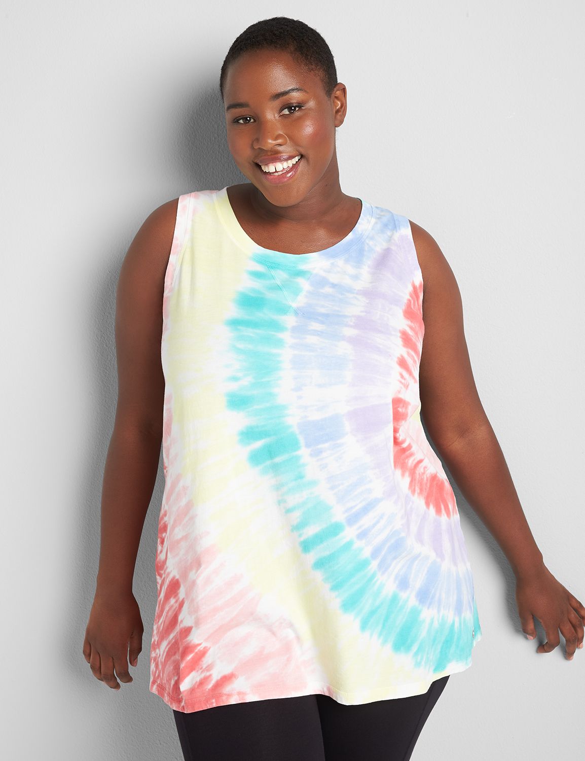 Sleeveless Crew Neck Dye Effect Tank S 1120488:Multi:10/12 Product Image 1