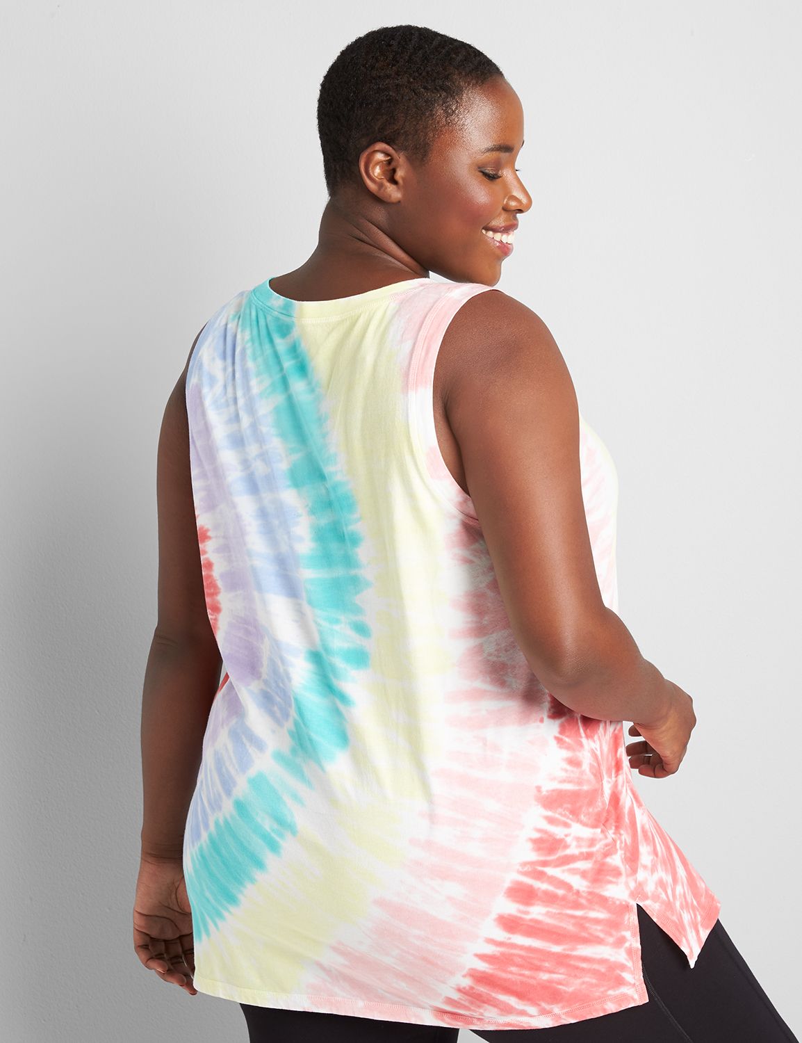 Sleeveless Crew Neck Dye Effect Tank S 1120488:Multi:10/12 Product Image 2