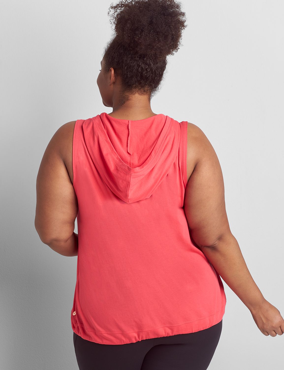 Sleeveless Vneck Hoodie Tank S 1120094:PANTONE Azalea:38/40 Product Image 2