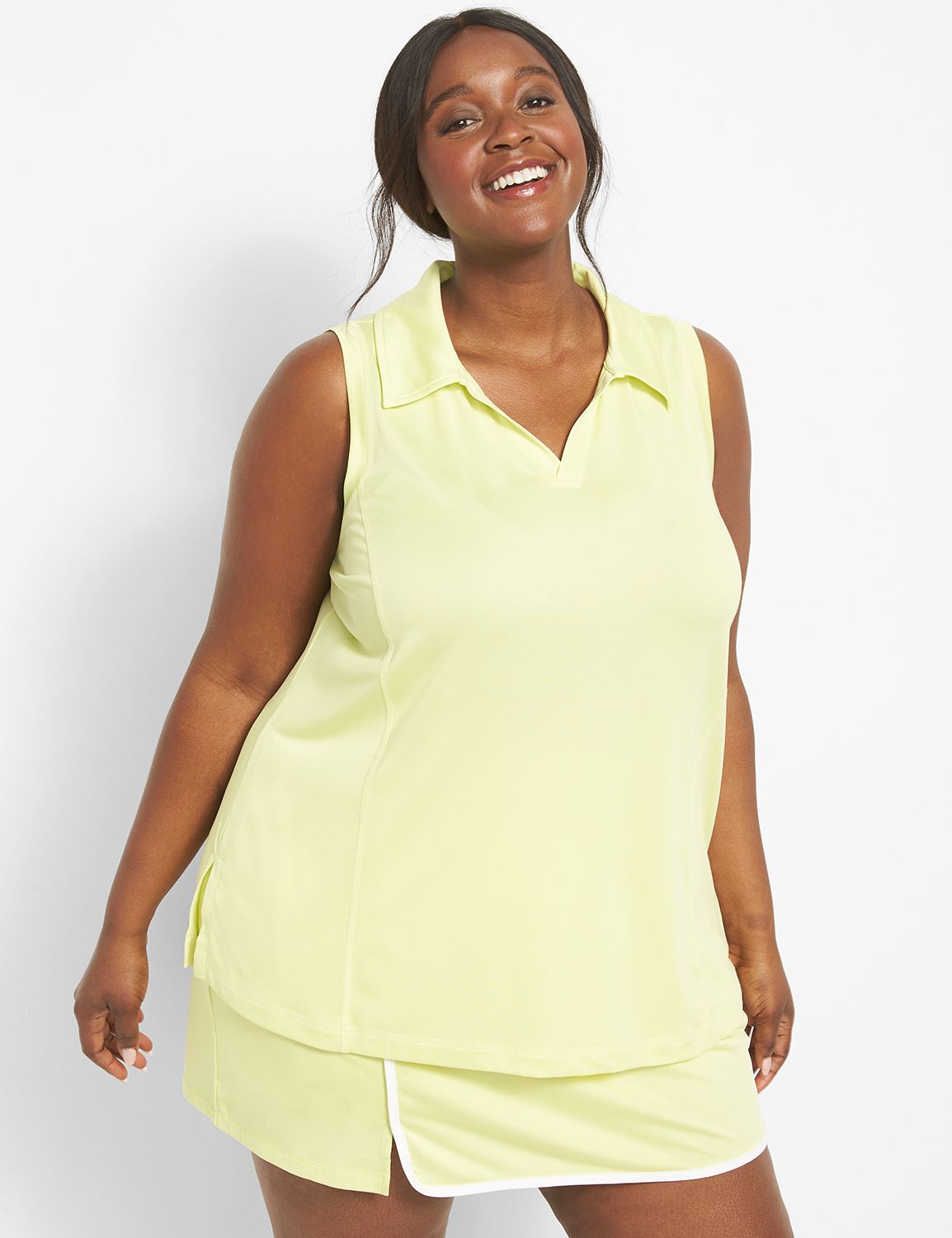 Sleeveless Vneck Polo Tank S 112088 Product Image 1