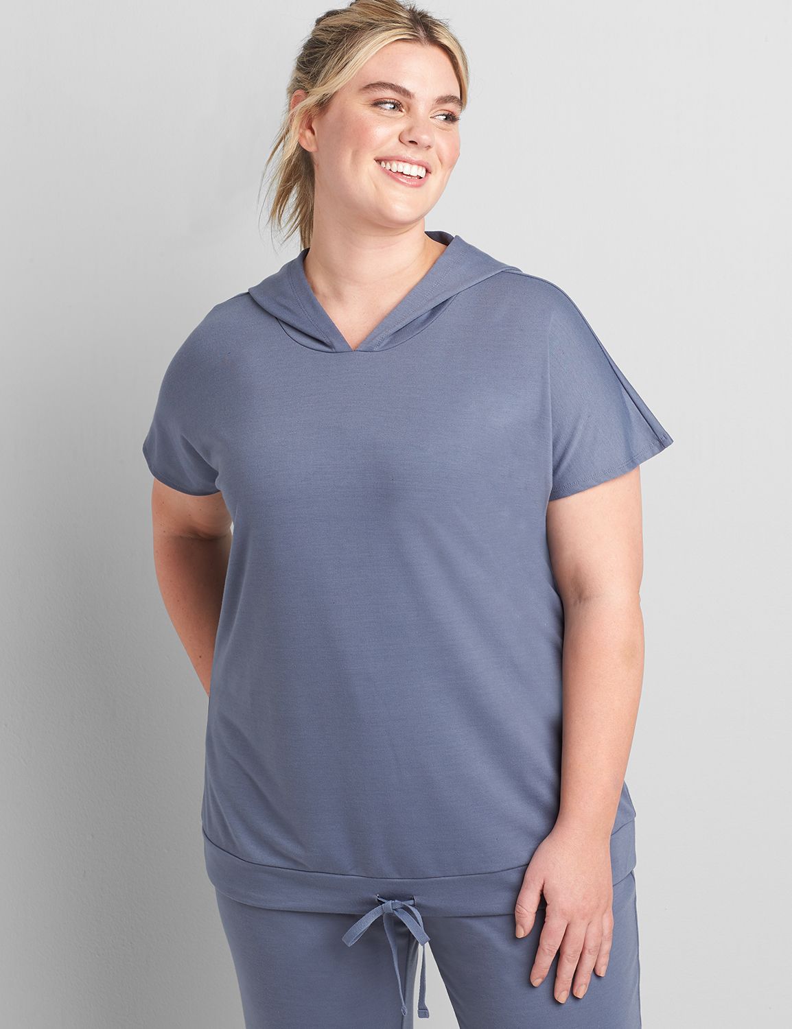 Plus size clearance short sleeve hoodie