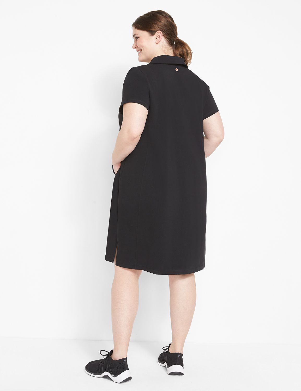 Short Sleeve Vneck Polo Black Span Product Image 2