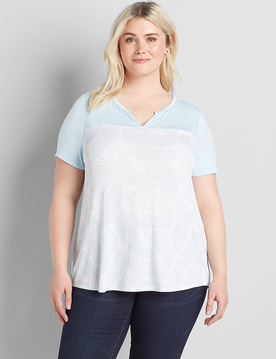 Notch-Neck High-Low Subtle Swing Tee Product Image 1