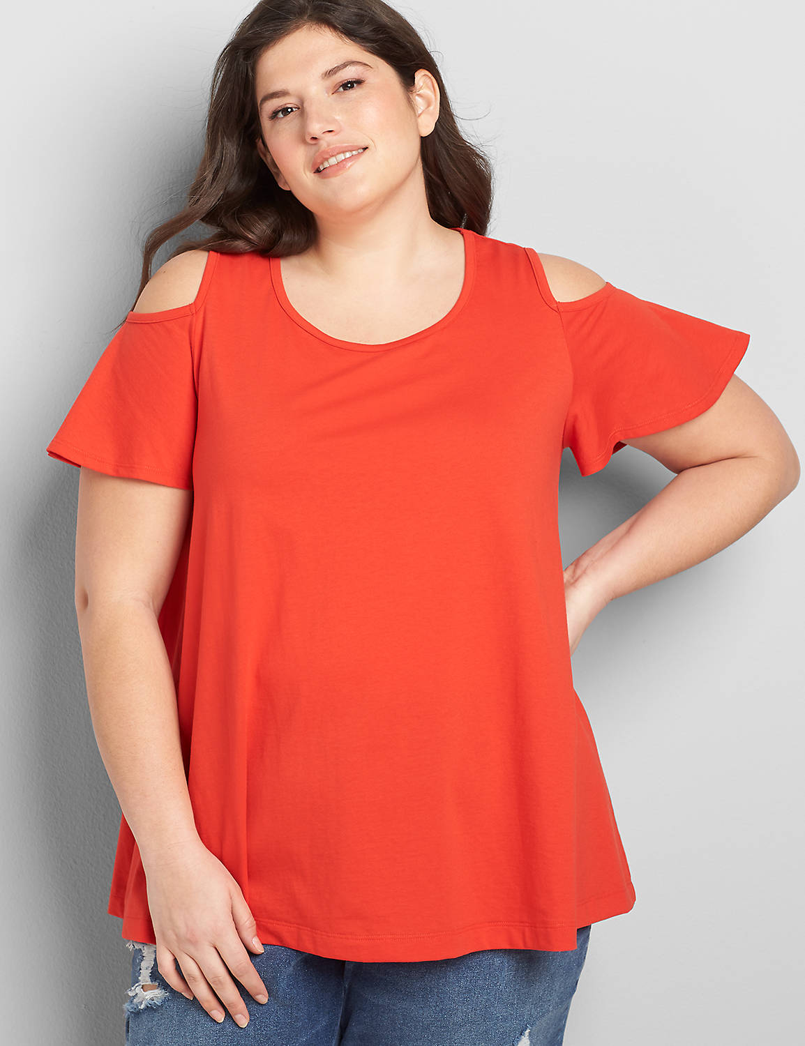 Cold-Shoulder Swing Tee Product Image 1
