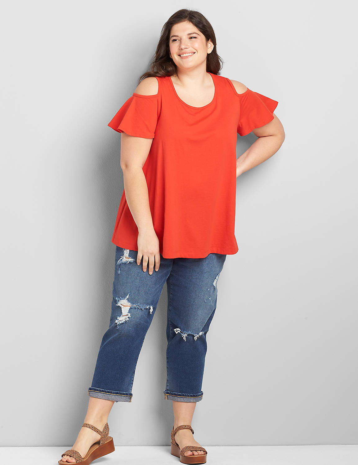 Cold-Shoulder Swing Tee Product Image 3