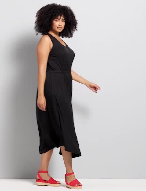 Sleeveless V Neck Smocked Racerback image number 0