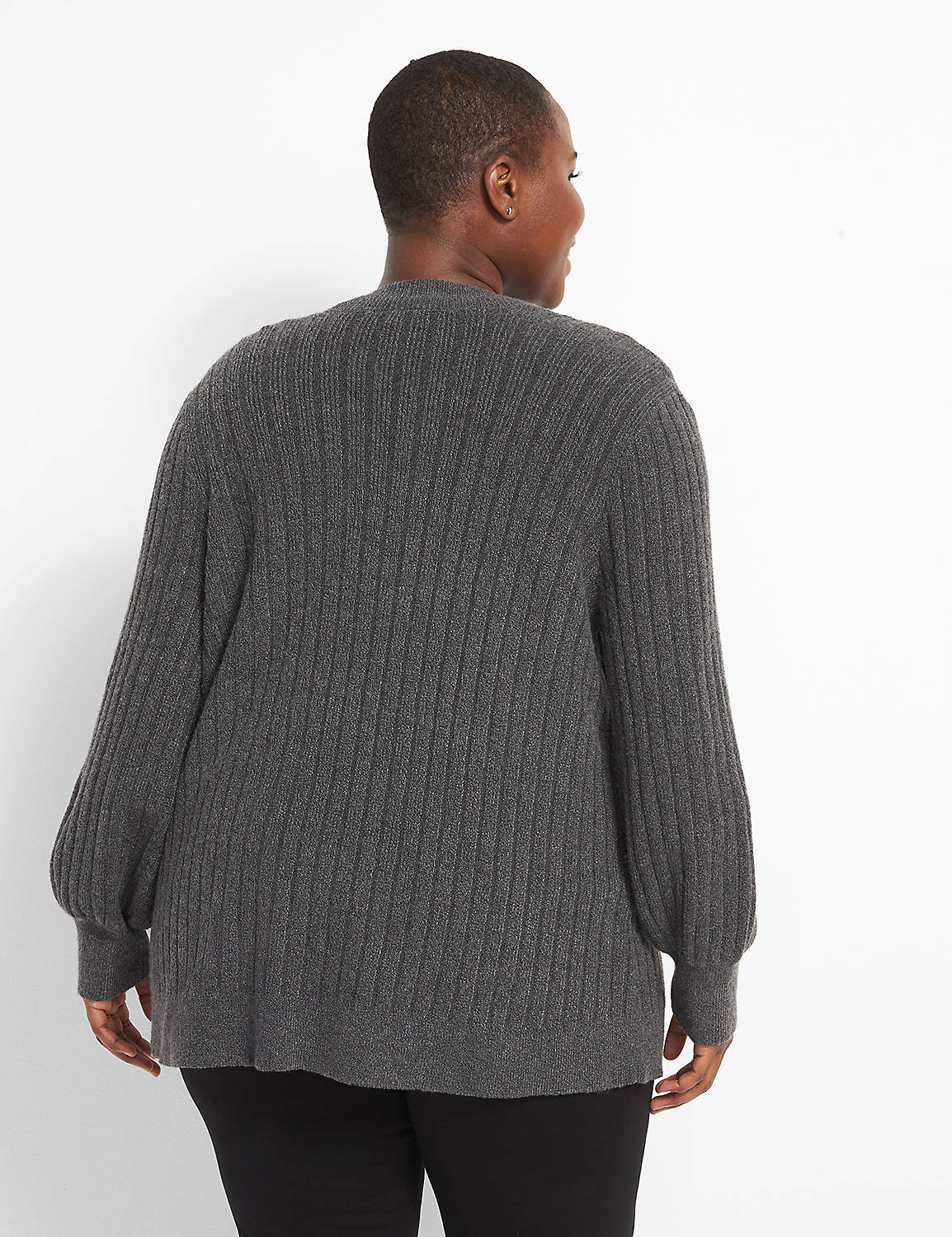 Open-Front Ribbed Cardigan Product Image 2