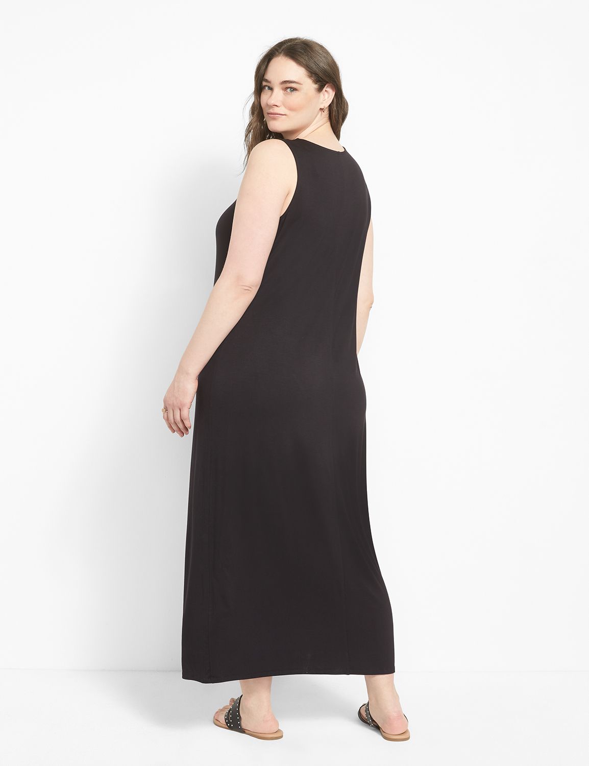 Striped Lace-up Maxi Dress Mesh Three-piece Set