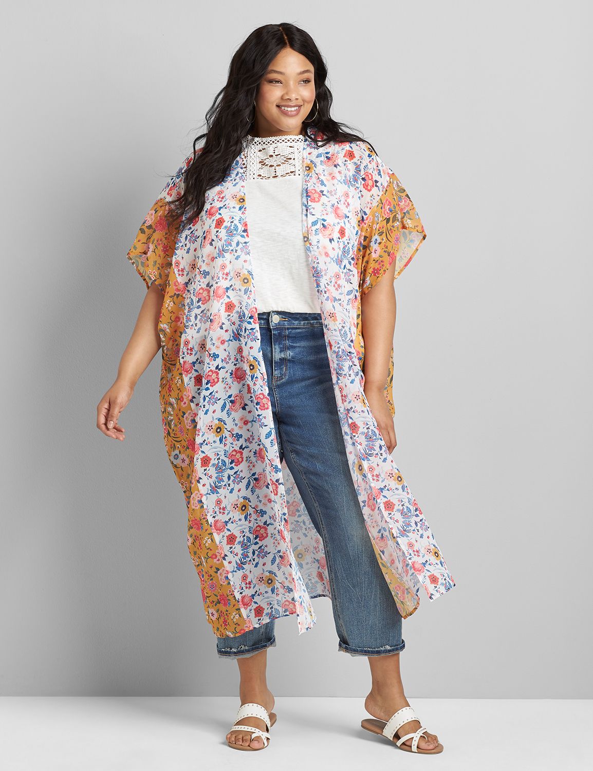 Mixed-Print Maxi Overpiece