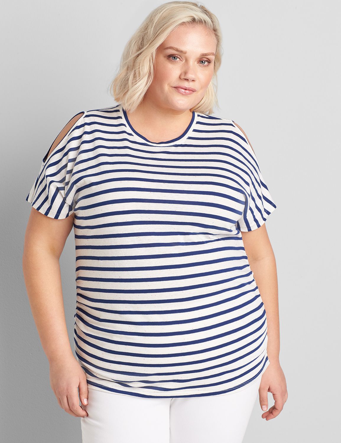 Cold Shoulder Scoop neck Side Ruche Product Image 1