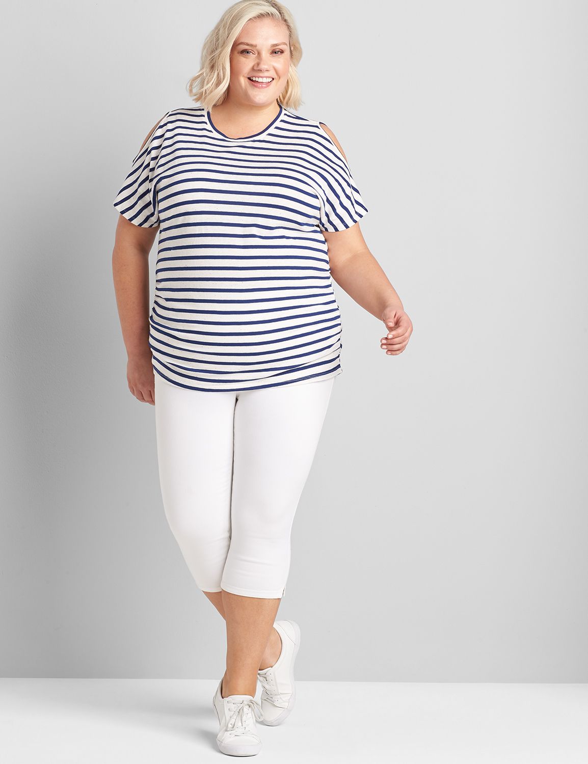 Cold Shoulder Scoop neck Side Ruche Product Image 3