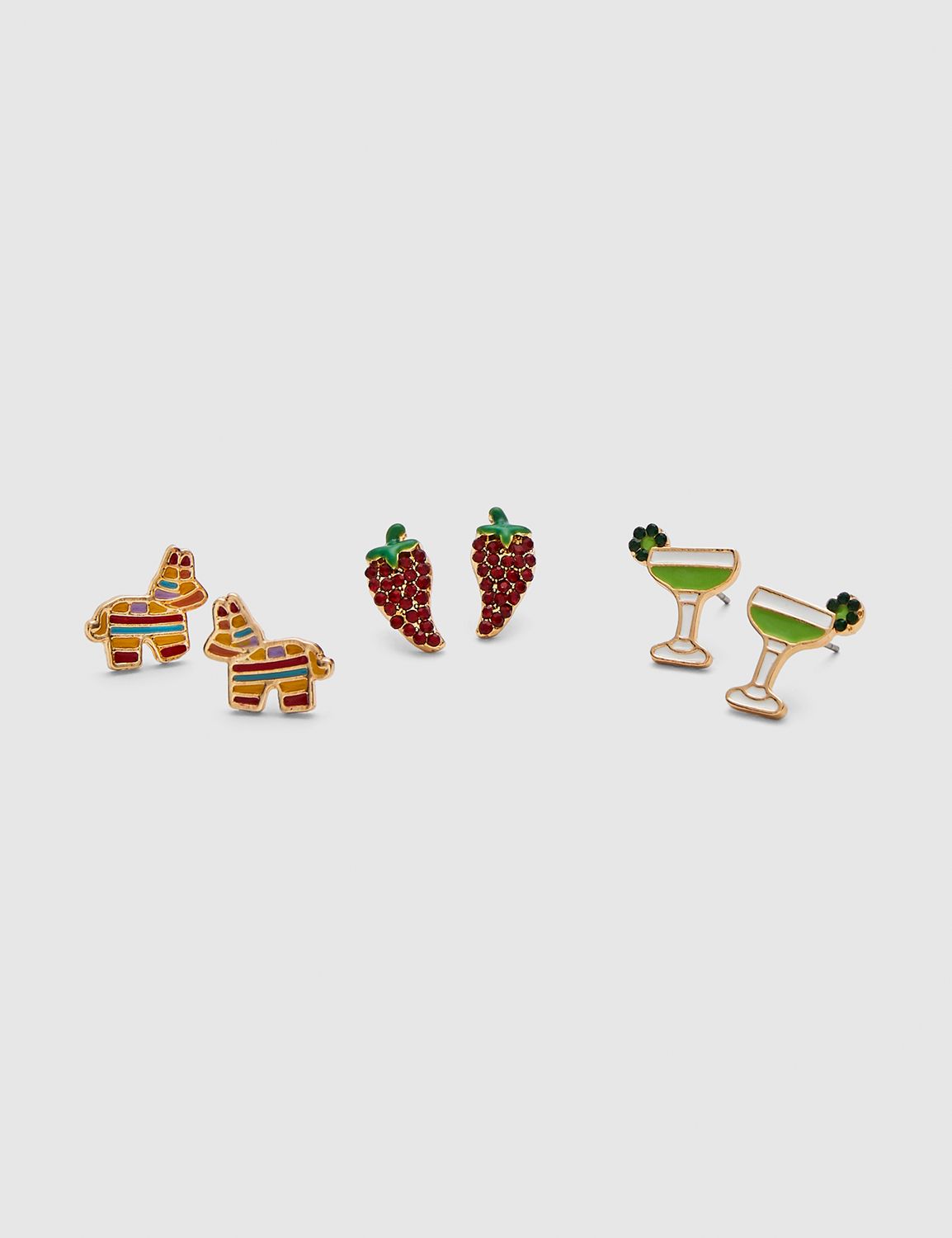 Margarita & Pinata Stud Earrings - 3-Pack