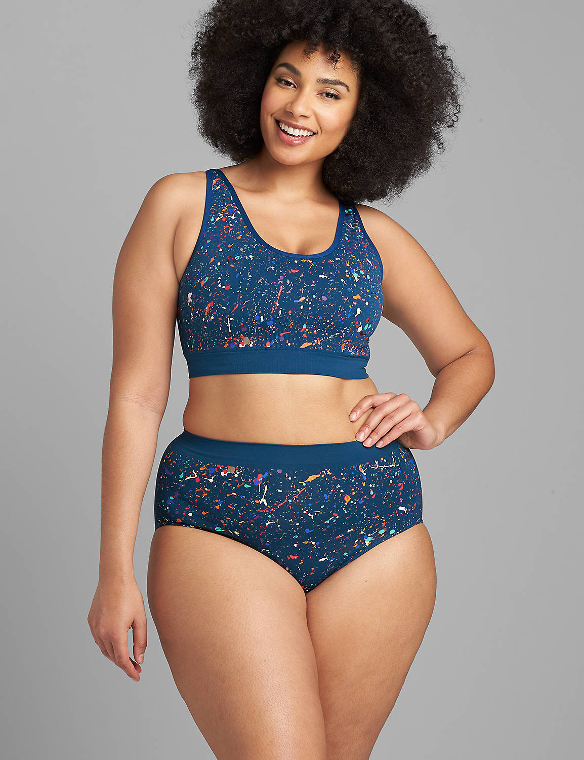 Seamless  Scoop Bralette with rainb Product Image 1