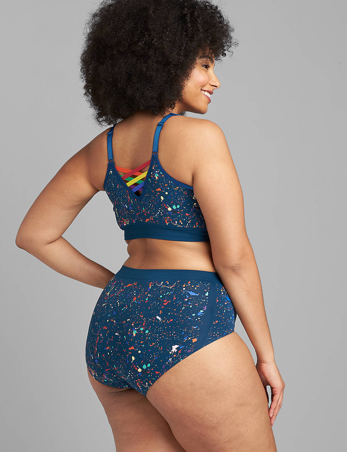 Seamless  Scoop Bralette with rainb Product Image 2