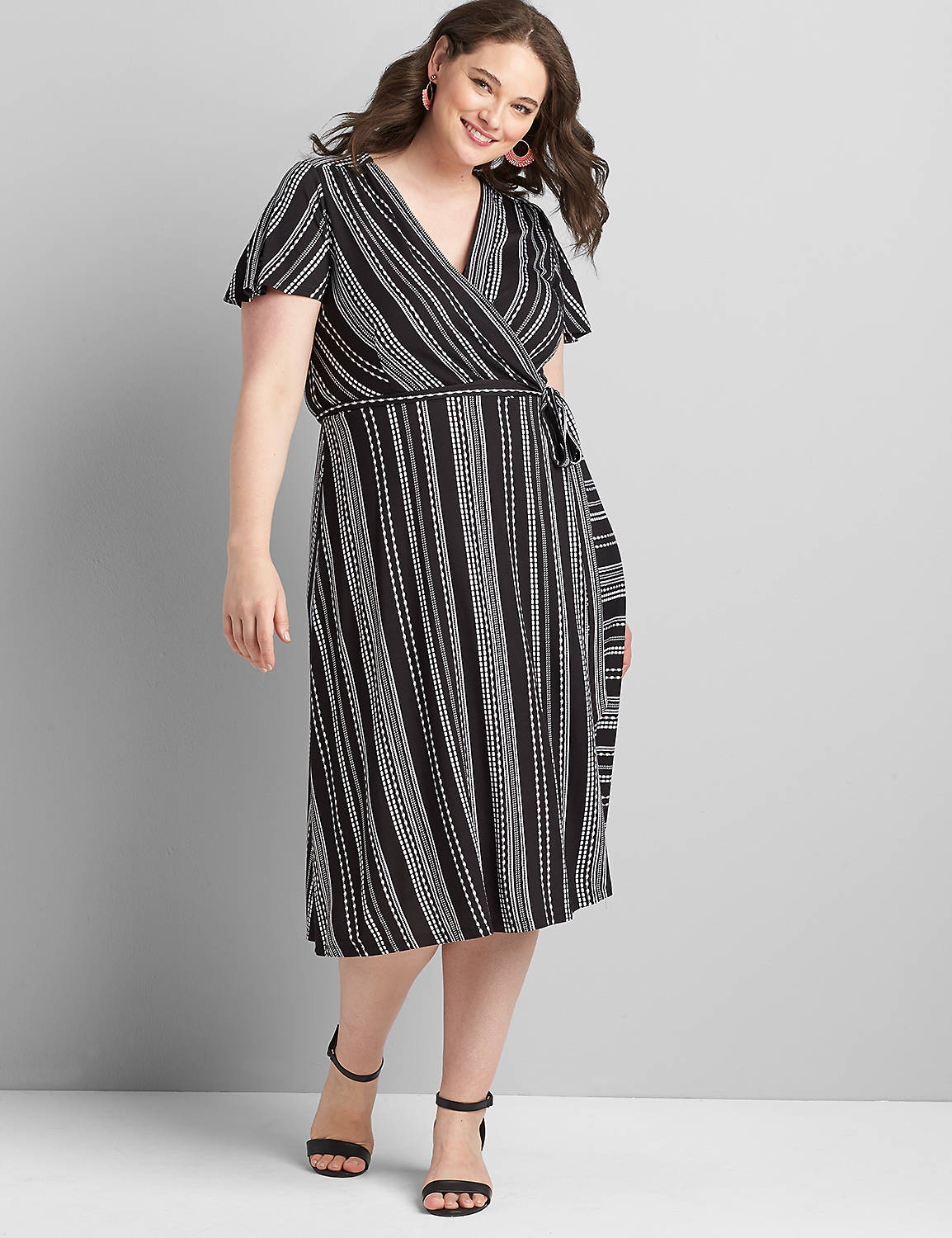 Crossover Striped Fit & Flare Dress Product Image 1