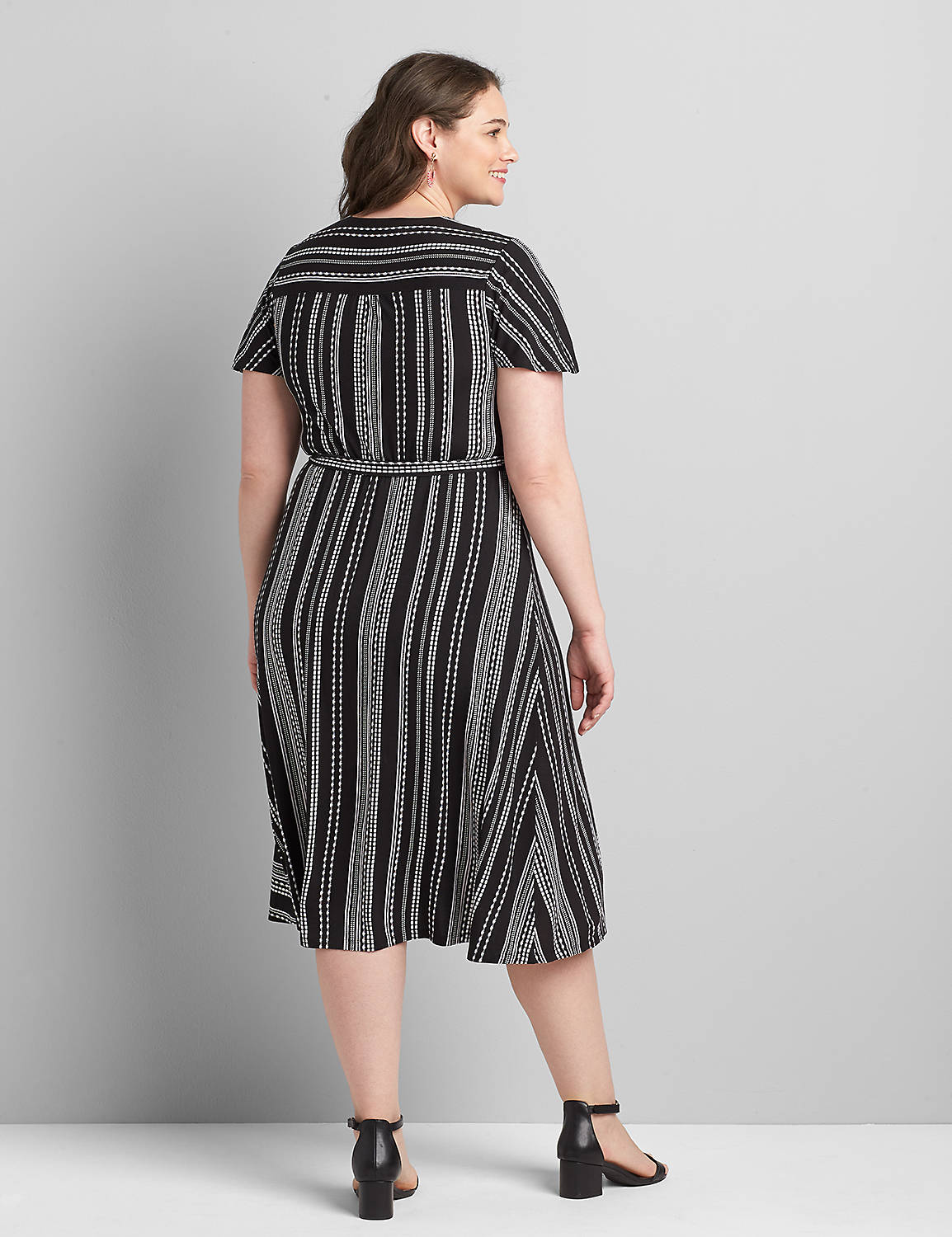 Crossover Striped Fit & Flare Dress Product Image 2