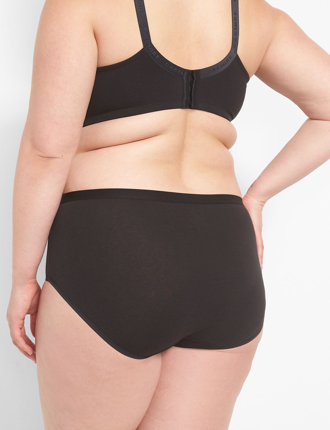 Cotton High-Leg Brief Panty With Lace Waist