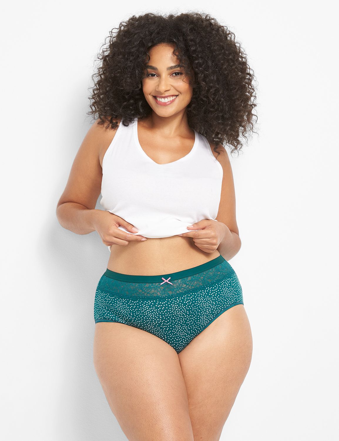 Cotton HL  Brief Lace Waist Soft St Product Image 1