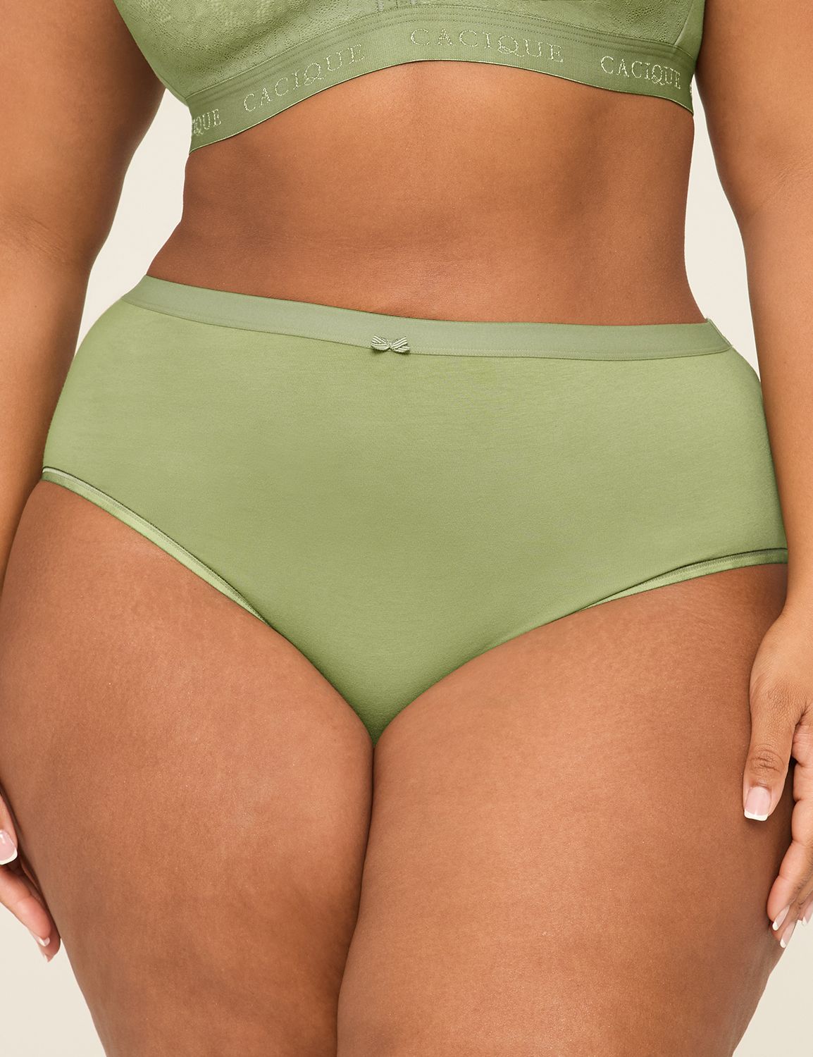 Cotton High Leg Brief Allover Stret Product Image 1
