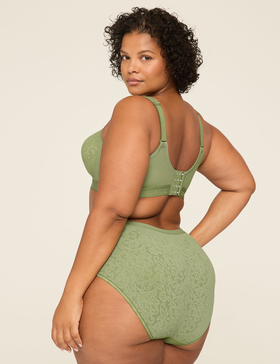 Cotton High Leg Brief Allover Stret Product Image 2