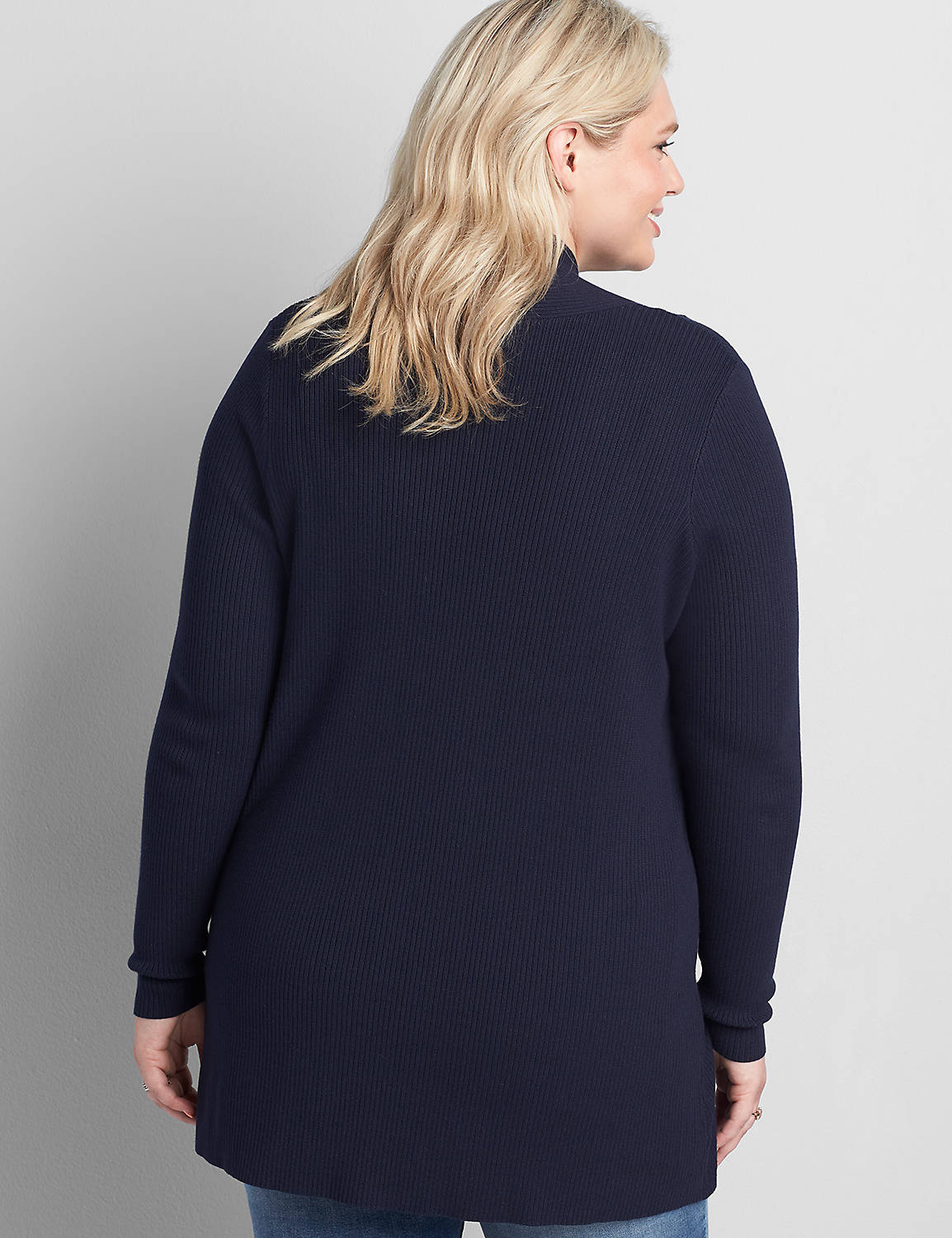 Open-Front Ribbed Cardigan Product Image 2