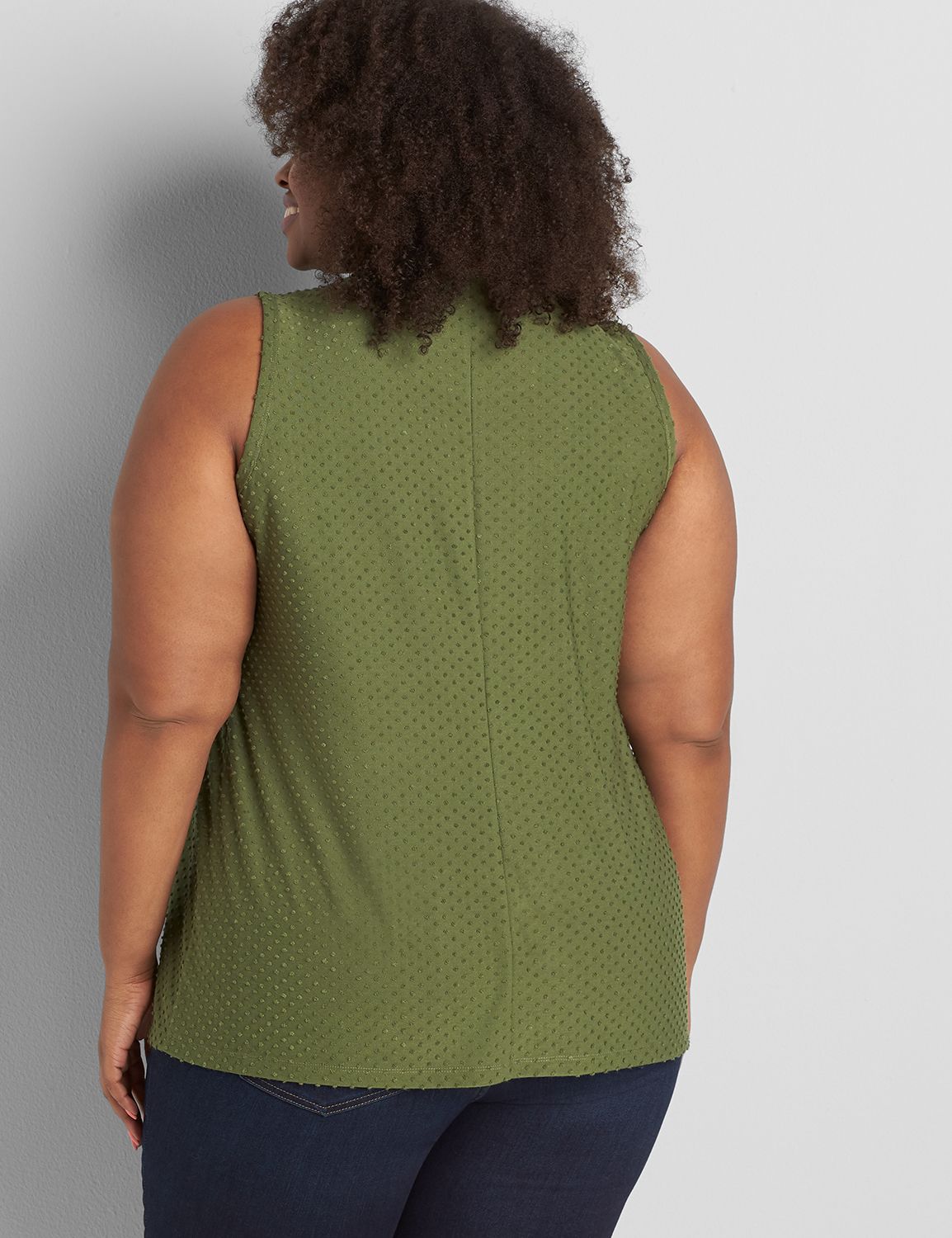 Clip Dot Seamed Babydoll Subtle Swing Tank Product Image 2
