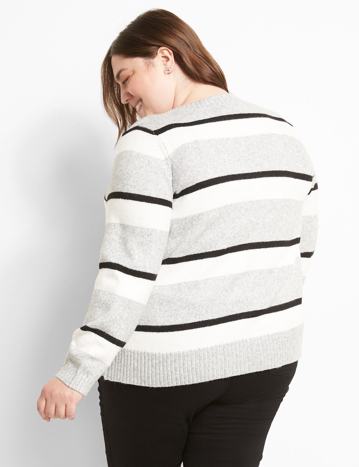 Open Front Long Sleeve Striped Cardigan main image 1