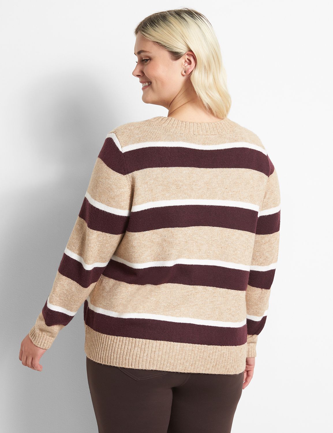 Contrast Striped Open Front Long Sleeve Cardigan main image 1